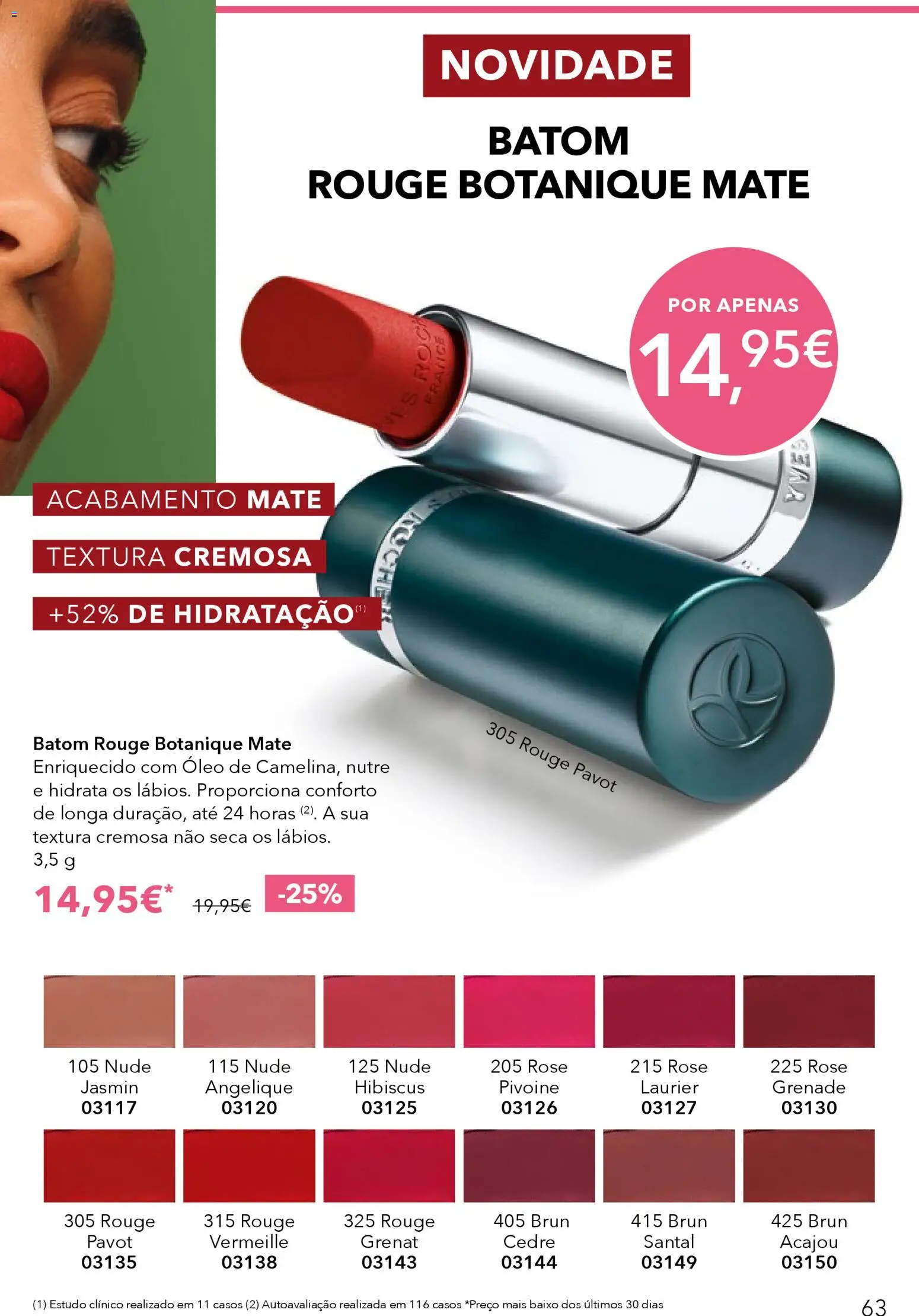 Yves Rocher catálogo 6 │ válido de 17.04.2026 | Página: 63 | Produtos: Batom, Óleo
