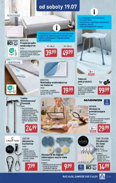 Aldi Gazetka - Hity od Środy i od Soboty od 16.07.2025 | Strona: 13 | Produkty: Okulary, Materac, Taboret pod prysznic, Szczotka
