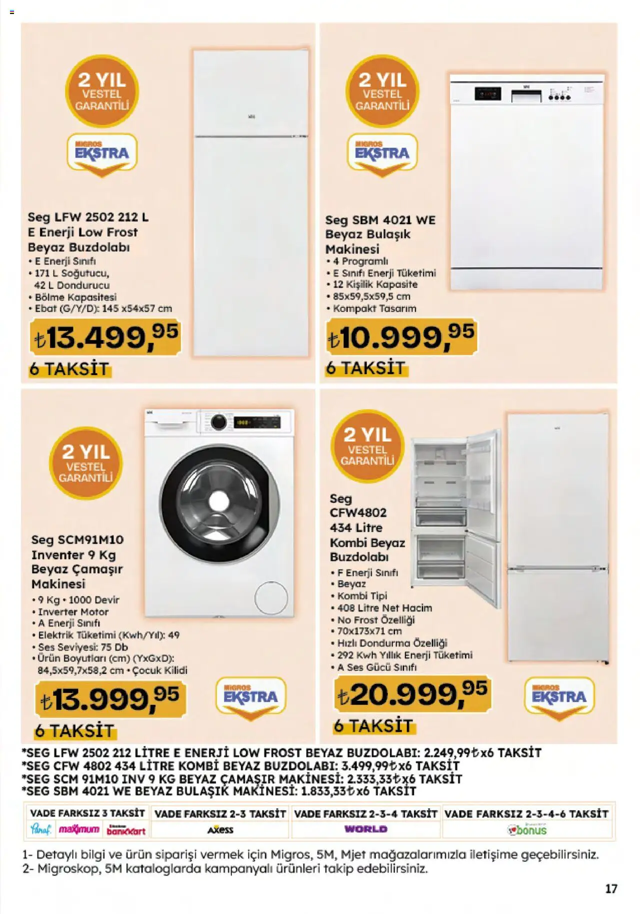Migros Katalog - Migroskop - 09.10.2025 tarihinden itibaren geçerlidir | Sayfa: 99 | Ürünler: Dondurma, Buzdolabı, Çamaşır makinesi, Bulaşık makinesi