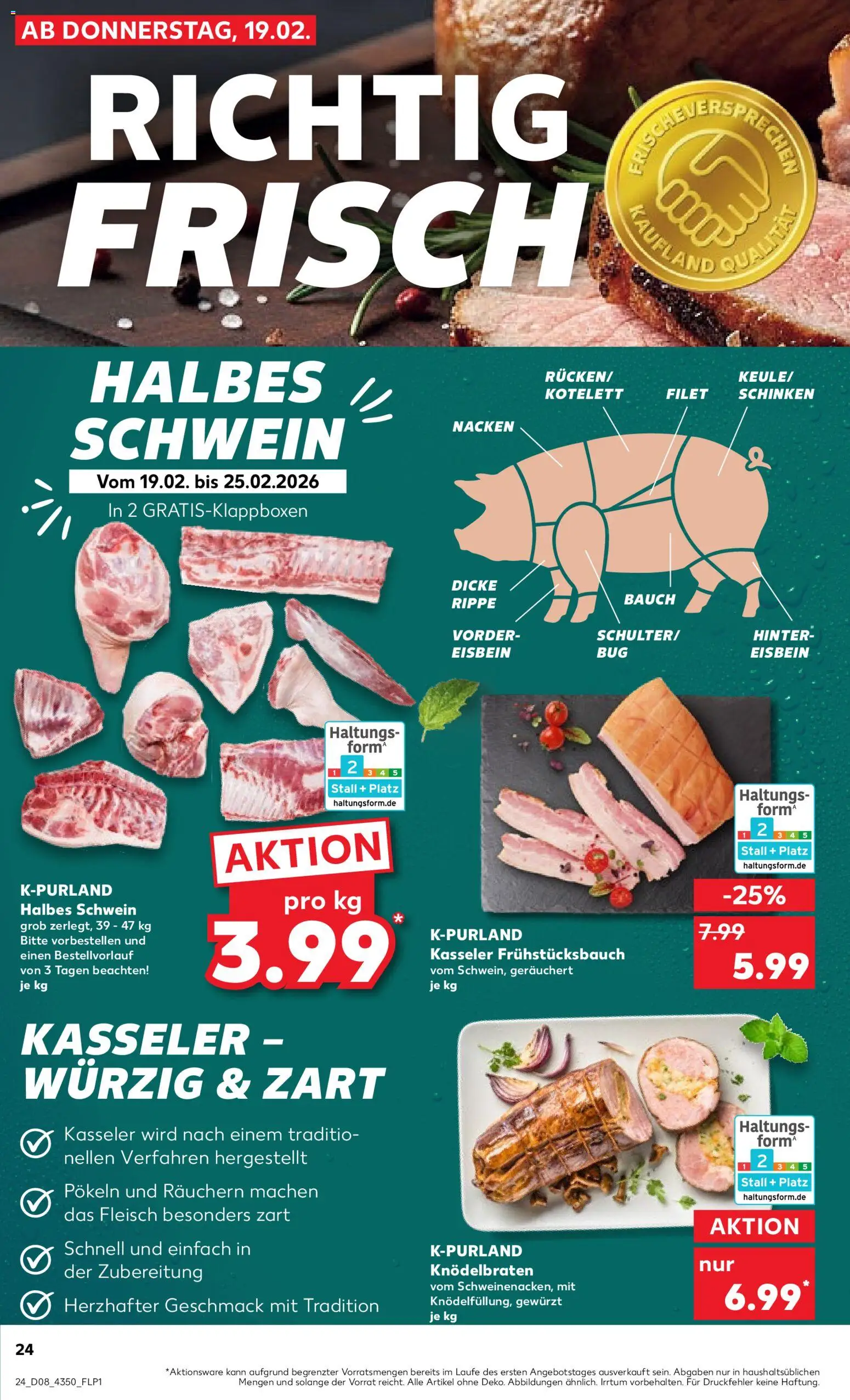 Kaufland prospekt Potsdam	 – gültig ab 19.02.2026 | Seite: 24 | Produkte: Schinken, Fleisch