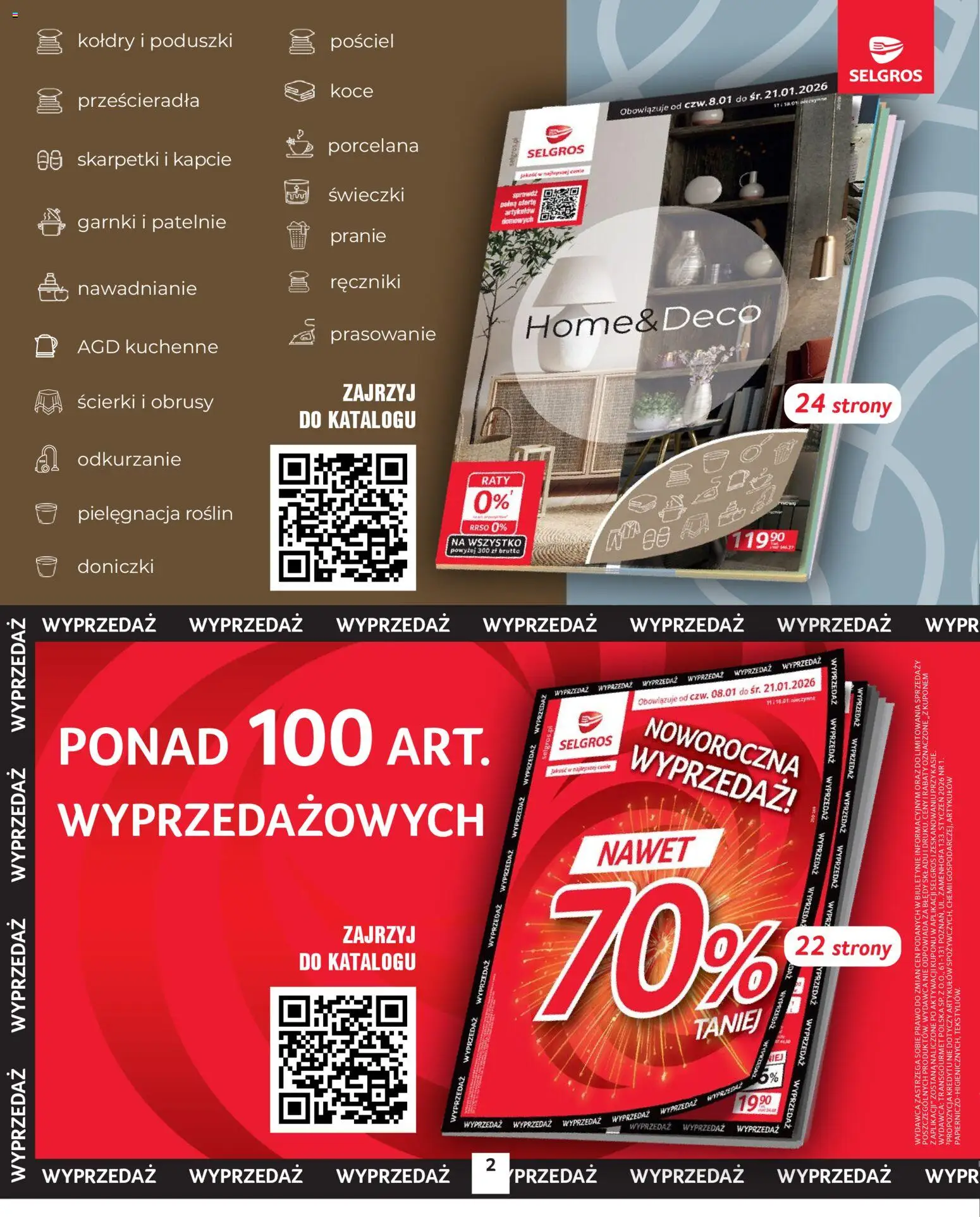 Selgros cash&carry Gazetka - Oferta przemysłowa od 08.01.2026 | Strona: 2 | Produkty: Pościel, Skarpetki, Koce, Garnki