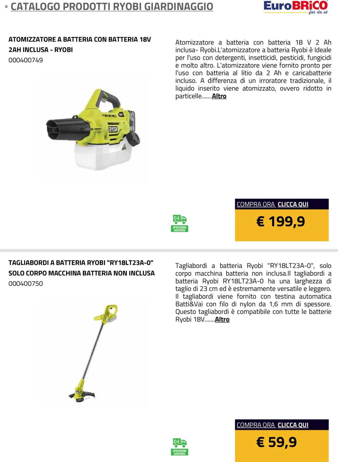 Volantino Eurobrico del 23.07.2025 | Pagina: 23 | Prodotti: Batteria, Batterie, Caricabatterie