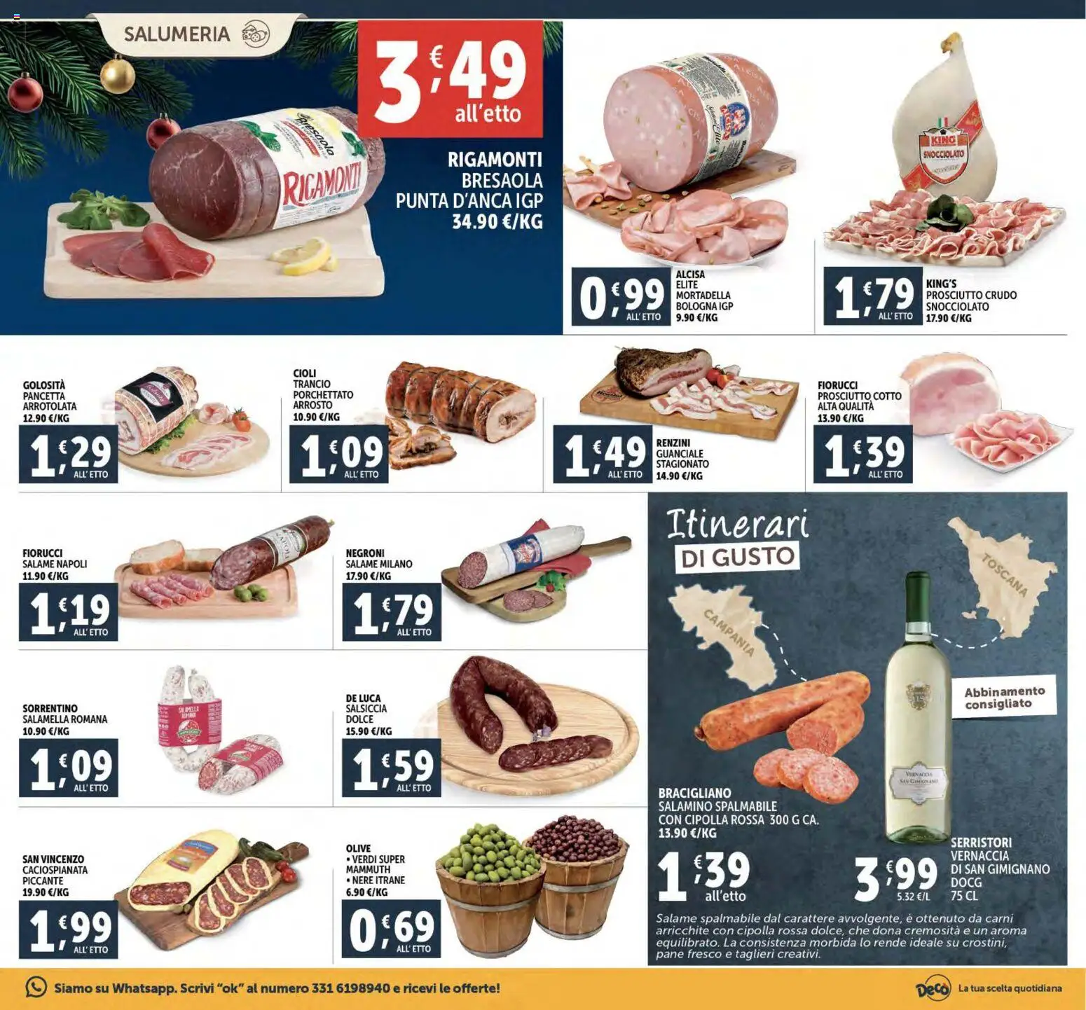 Volantino Decò del 02.12.2025 | Pagina: 11 | Prodotti: Prosciutto Crudo, Salame, Bresaola, Mortadella
