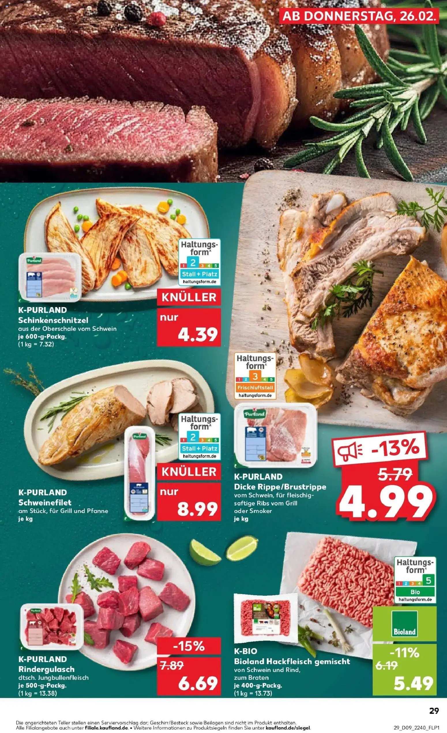 Kaufland prospekt Nagold	 – gültig ab 26.02.2026 | Seite: 29 | Produkte: Grill, Rindergulasch, Schweinefilet, Hackfleisch