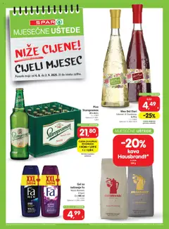 Spar katalog | vrijedi od 06.08.2025 | Stranica: 4 | Proizvodi: Staropramen, Kava, Gel za tuširanje, Pivo