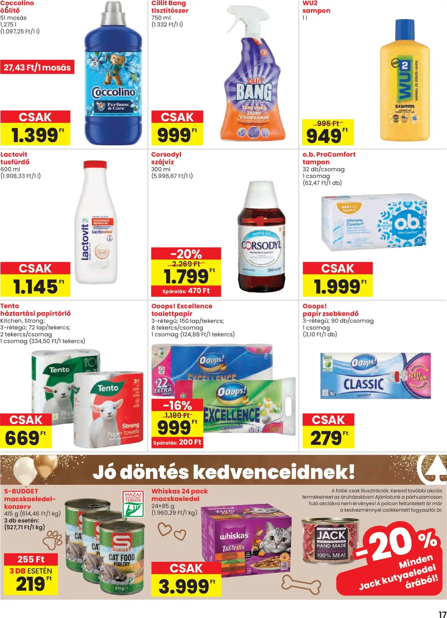 Spar akciós ujság - amely érvényes a következő dátumtól: 26.02.2026 | Oldal: 17 | Termékek: Coccolino, Papírtörlő, Öblítő, Sampon