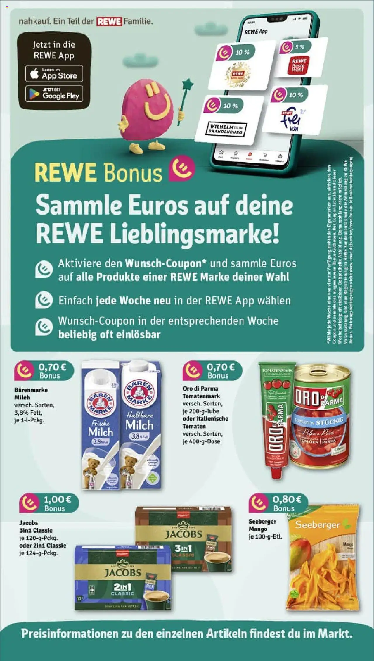 Rewe prospekt Solingen / Höhscheid	 - gültig ab dem 22.06.2025 | Seite: 4 | Produkte: Milch, Tomaten, Oro di parma, Mango