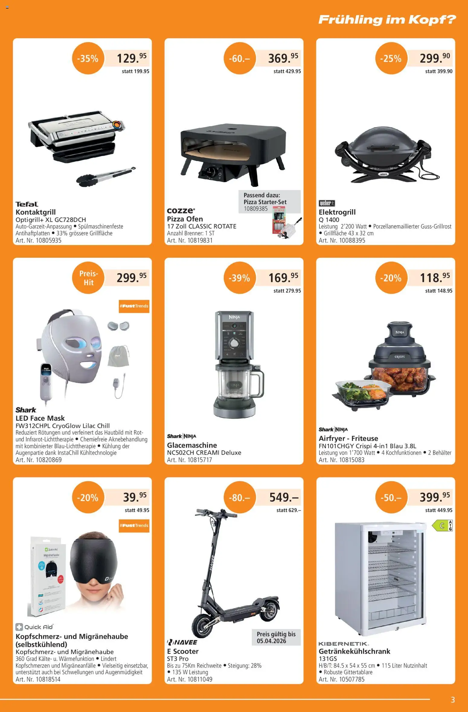 Fust aktionen – gültig ab 23.03.2026 | Seite: 3 | Produkte: Friteuse, Scooter, Pizza, Ofen