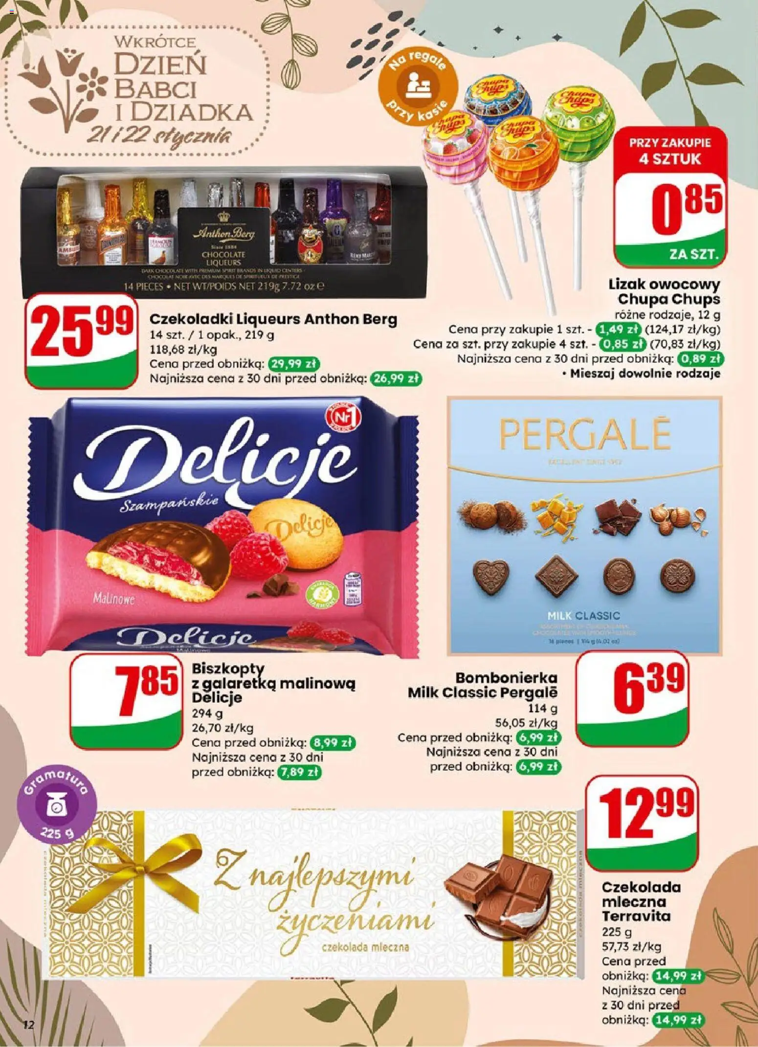 Dino Gazetka od 14.01.2026 | Strona: 12 | Produkty: Galaretka, Czekolada mleczna, Bombonierka, Czekolada