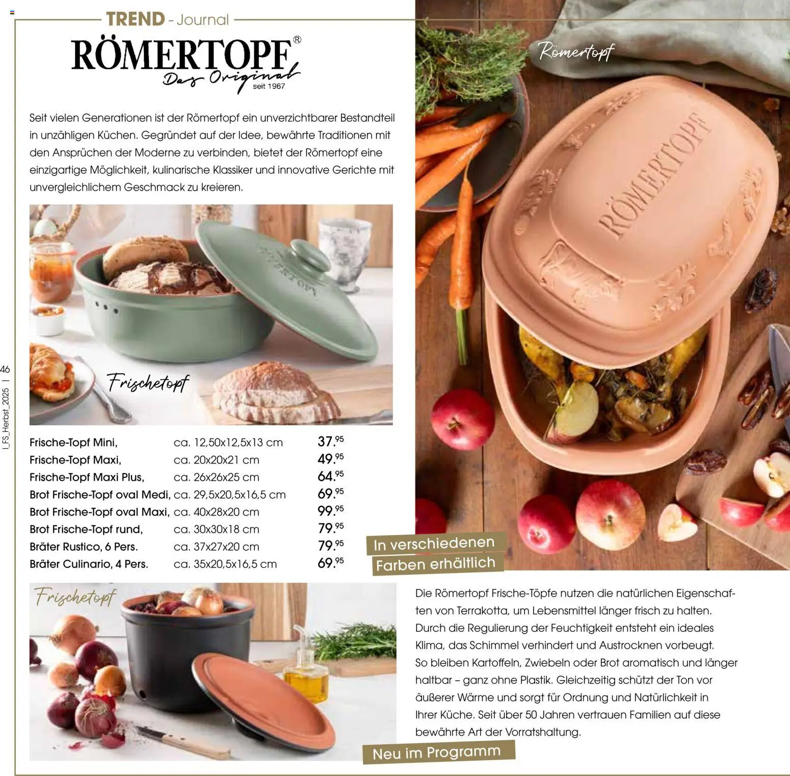Zurbrüggen Trend-Journal Herbst – gültig ab 21.10.2025 | Seite: 46 | Produkte: Zwiebeln, Brot