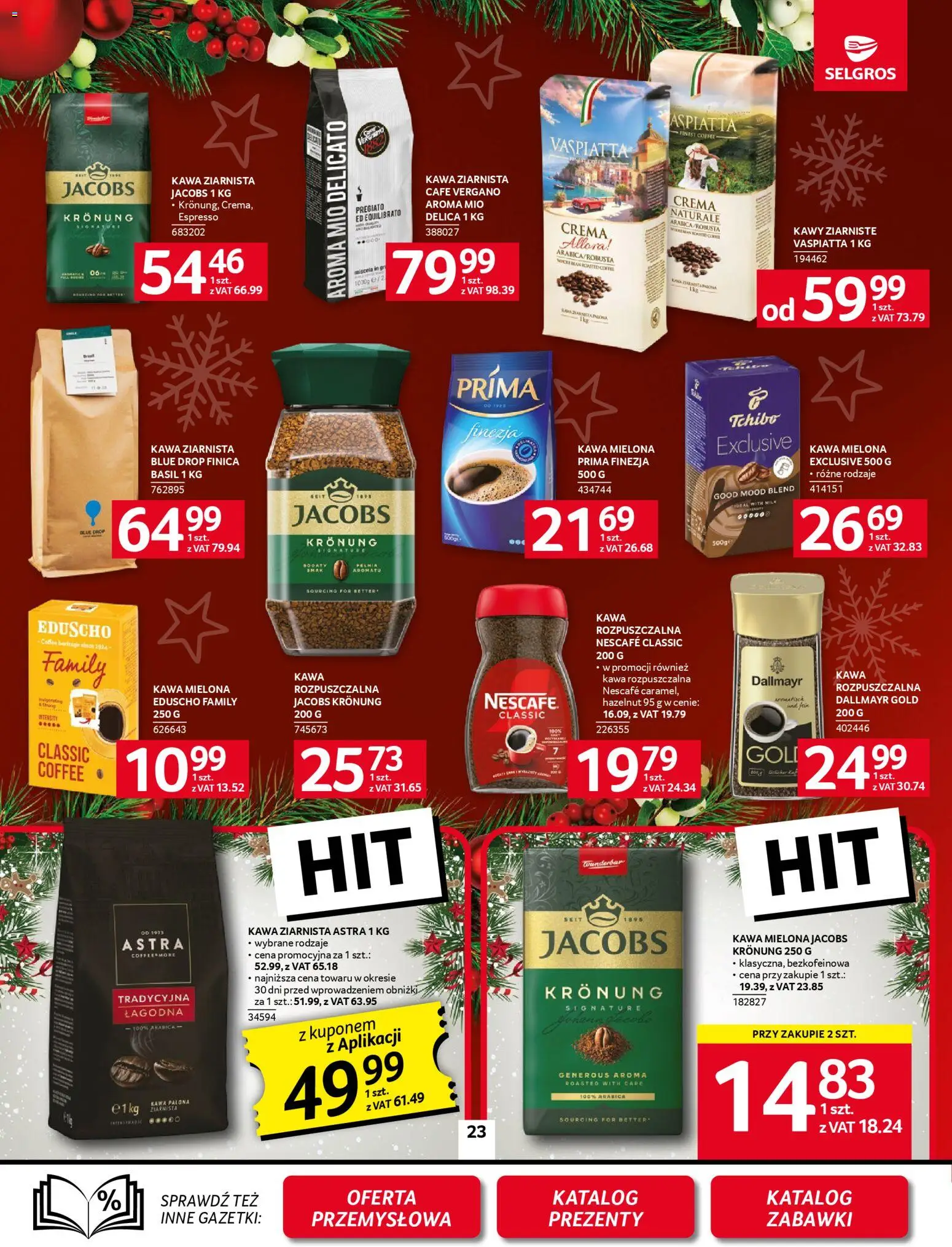 Selgros cash&carry Gazetka od 20.11.2025 | Strona: 23 | Produkty: Nescafe, Kawa ziarnista, Tchibo, Kawa