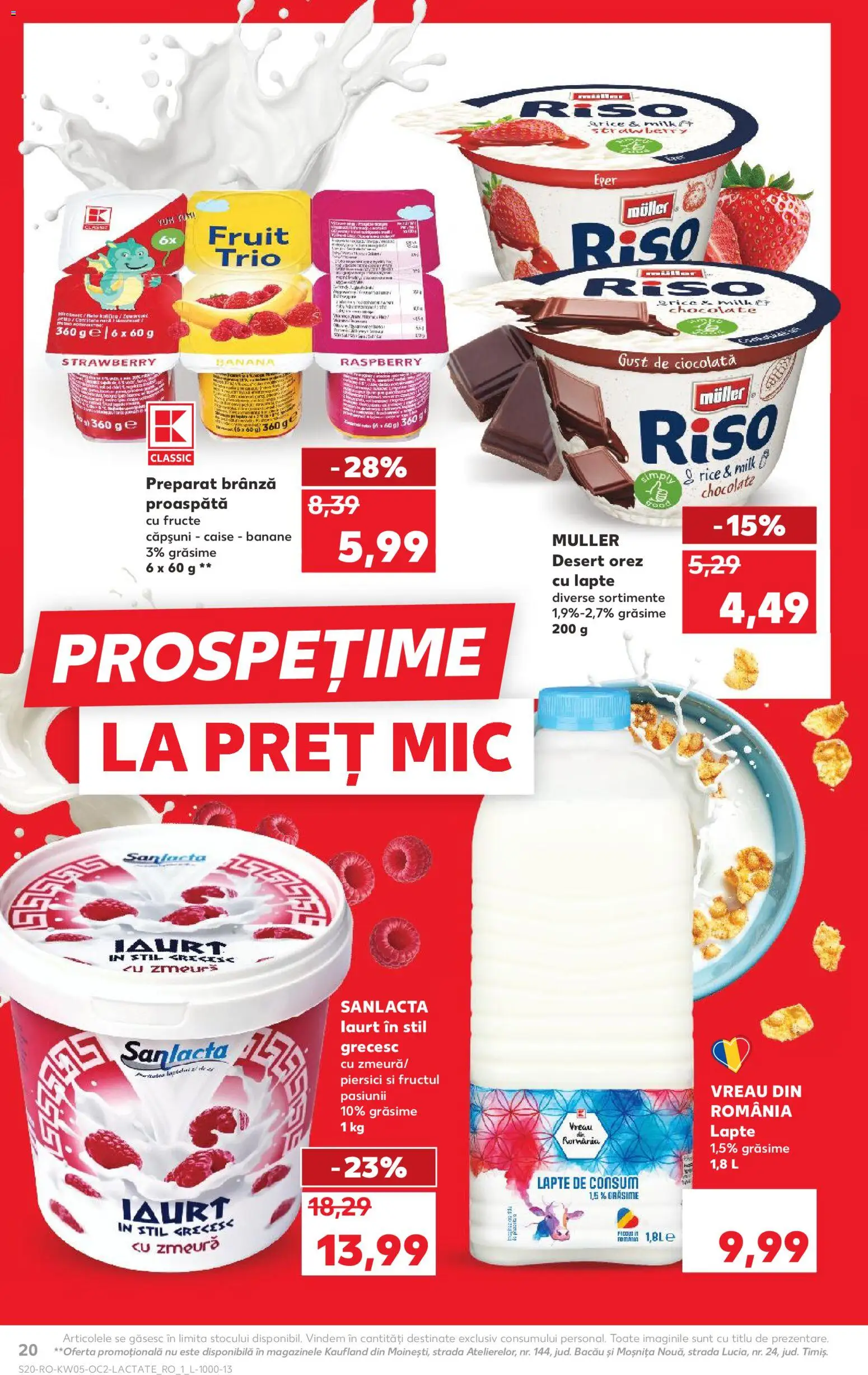 Noul catalog Kaufland – valabil de la 28.01.2026 | Pagină: 20 | Produse: Lapte, Brânză, Ciocolată, Fructe