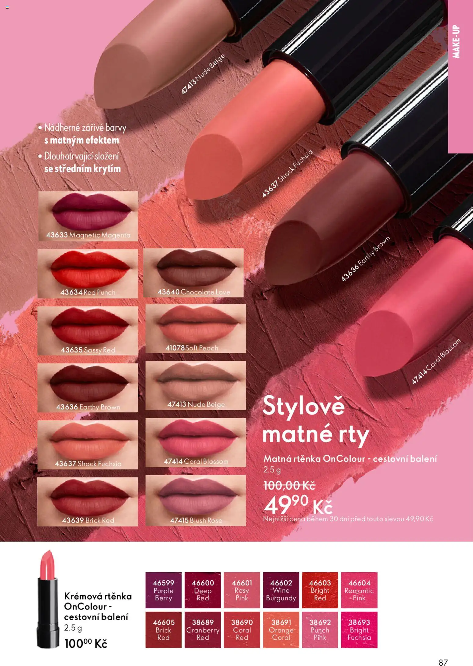 Oriflame katalog č. 04/2026 od 04.03.2026 | Strana: 87 | Produkty: Makeup, Barvy, Rtěnka