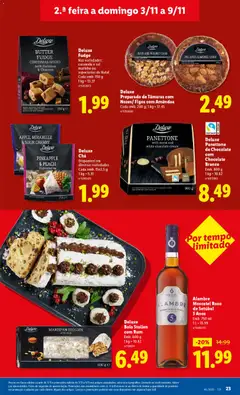 Pré-visualização Deluxe Chá, Disponível em diversas variedades. Apple, Mirabelle & Sour Cherry / Pineapple & Peach Fruit-herbal tea. Cada emb. 15x2,5 g válido de 03.11.2025 | Página: 23