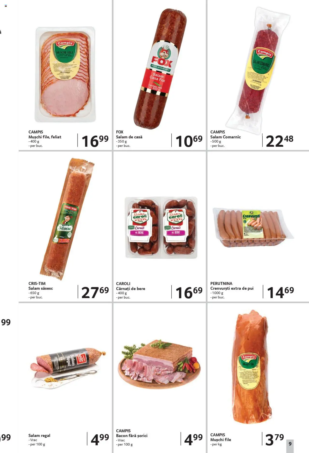 Catalog Selgros - Magazine Mici – valabil de la 22.08.2025 | Pagină: 9 | Produse: Hacıyatmaz Kedi Oyuncağı, Crenvurști, Bacon, Bere