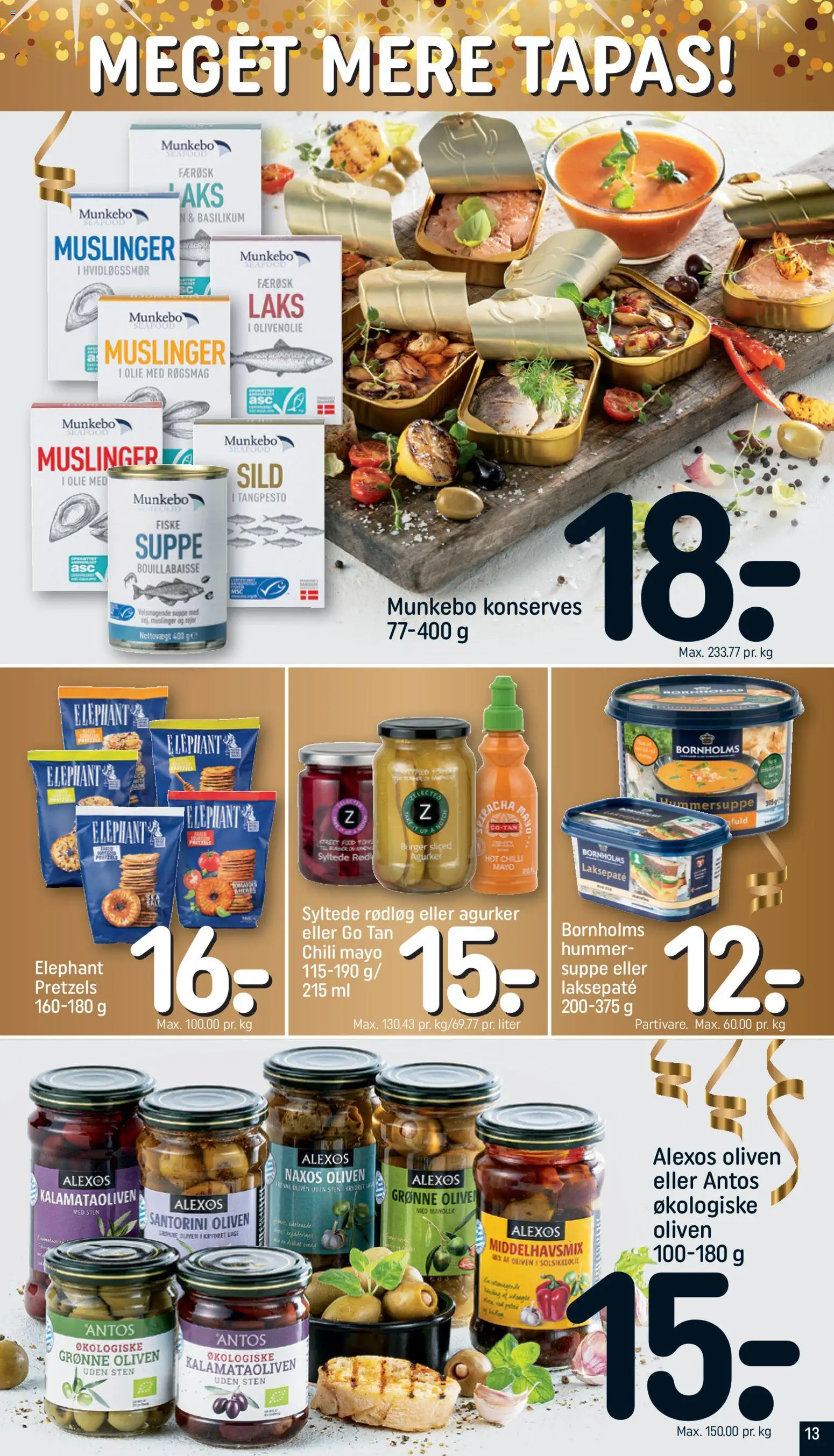 Rema 1000 tilbudsavis – gyldig fra 27.12.2025 | Side: 13 | Produkter: Olie, Rødløg, Oliven, Rejer