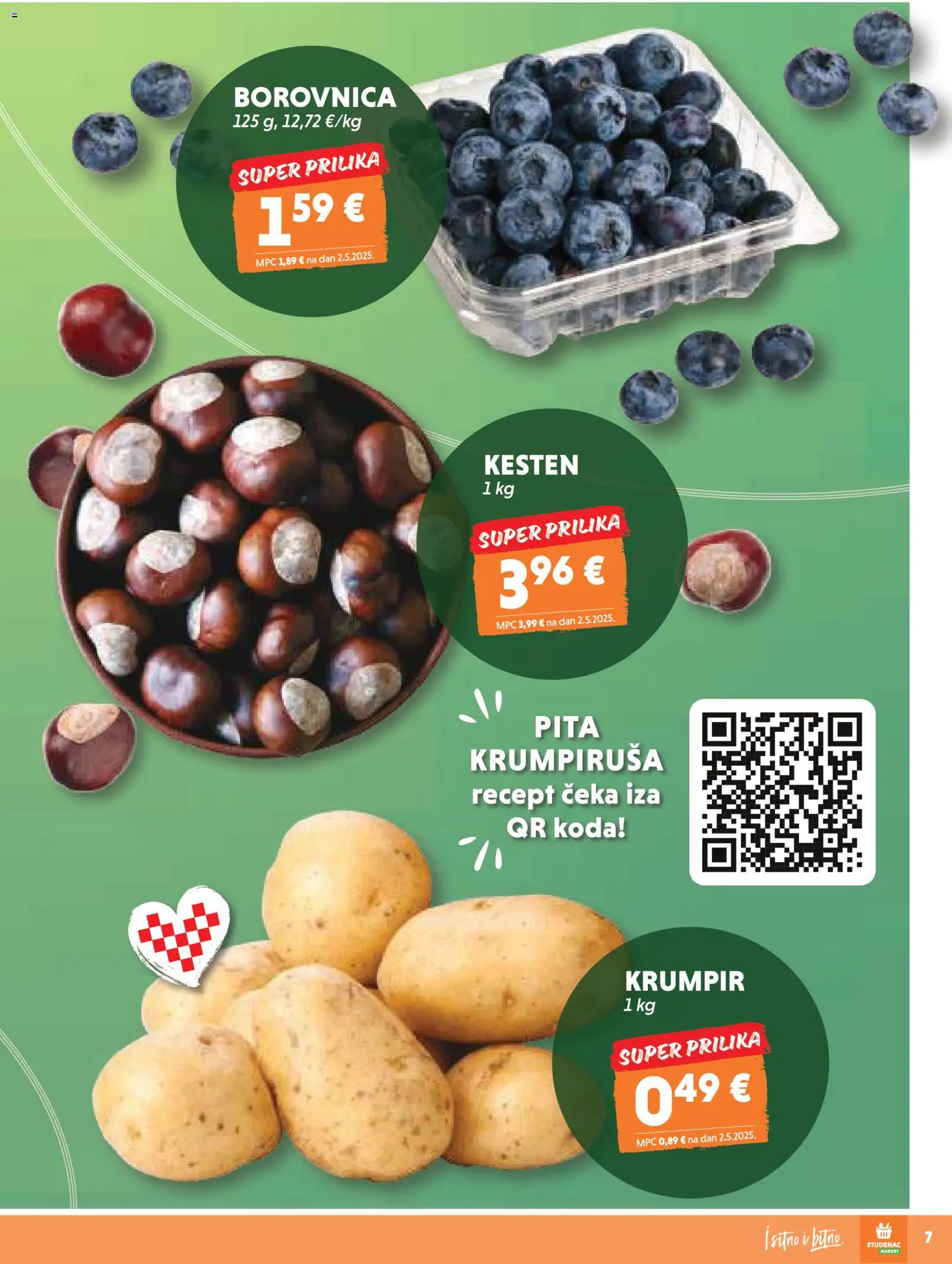 Studenac katalog | vrijedi od 05.11.2025 | Stranica: 7 | Proizvodi: Kesten, Pita, Krumpir, Borovnica