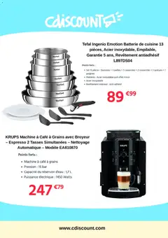 Cdiscount - Prévisualisation de Cdiscount catalogue valide à partir de 22.01.2026 | Page: 3 | Produits: Casseroles, Broyeur, Batterie, Tefal