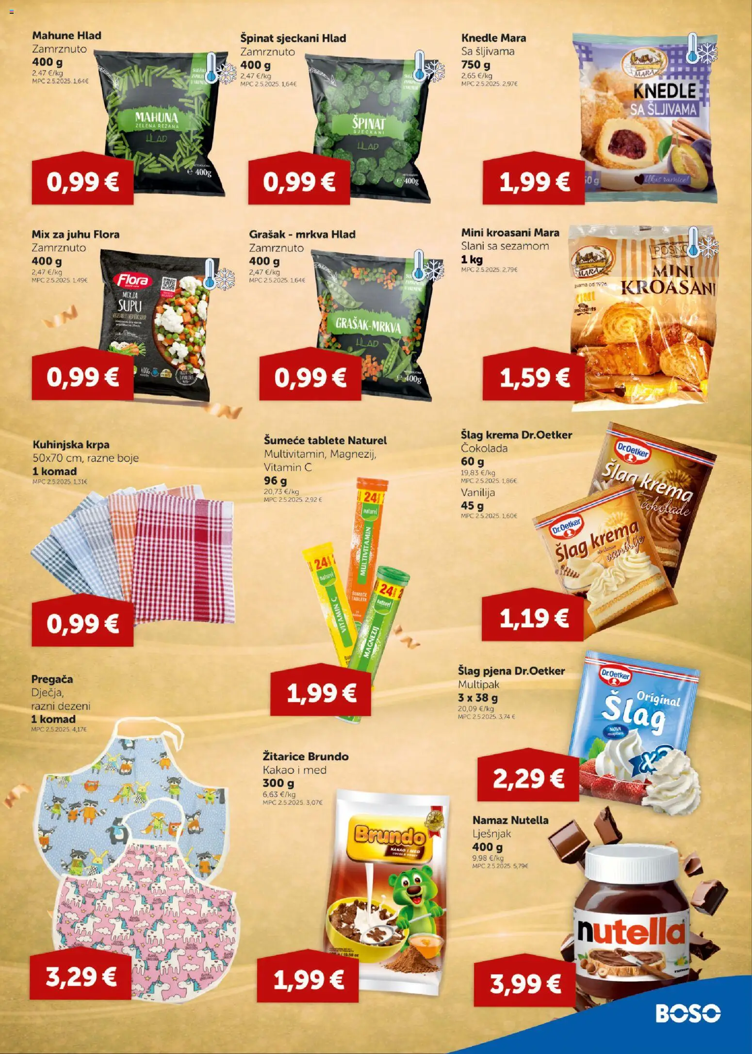 Boso katalog | vrijedi od 23.04.2026 | Stranica: 7 | Proizvodi: Špinat, Nutella, Šlag, Šumeće tablete