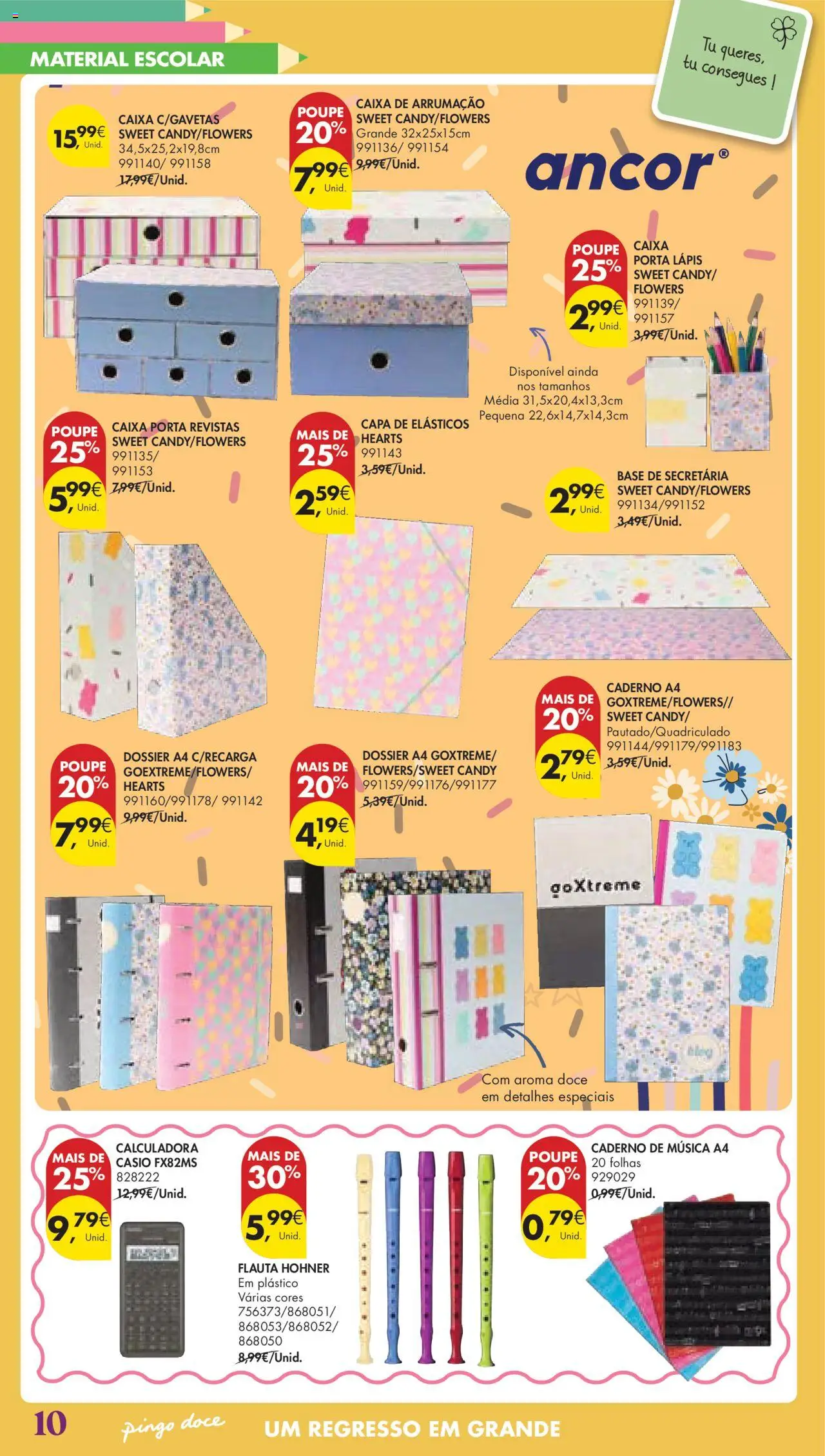 Pingo Doce Regresso às Aulas Hipers │ válido de 05.08.2025 | Página: 10 | Produtos: Caderno, Porta, Notebook, Base