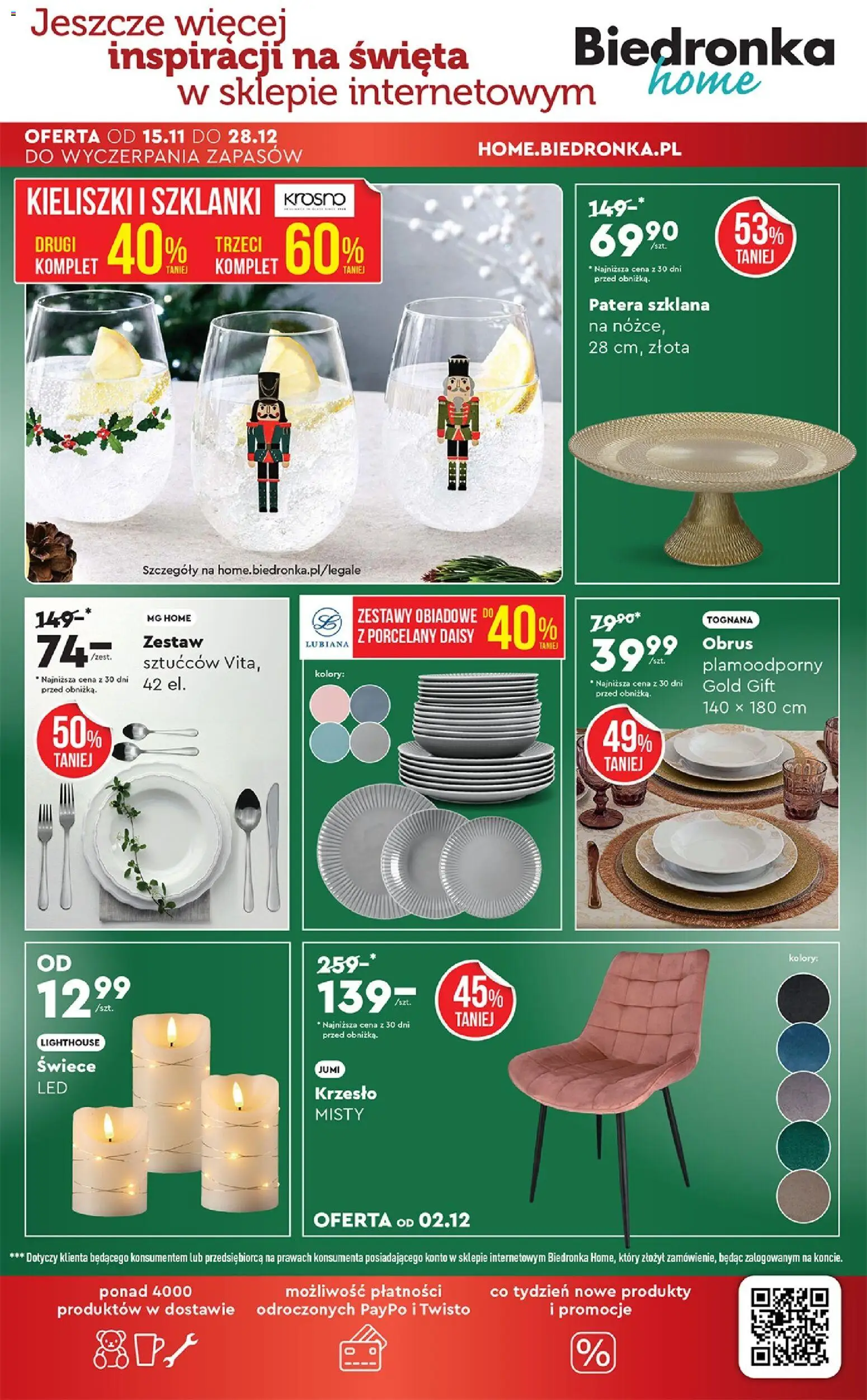Biedronka gazetka - Hity i inspiracje od 29.11.2025 | Strona: 47 | Produkty: Krzesło, Szklanki, Świece