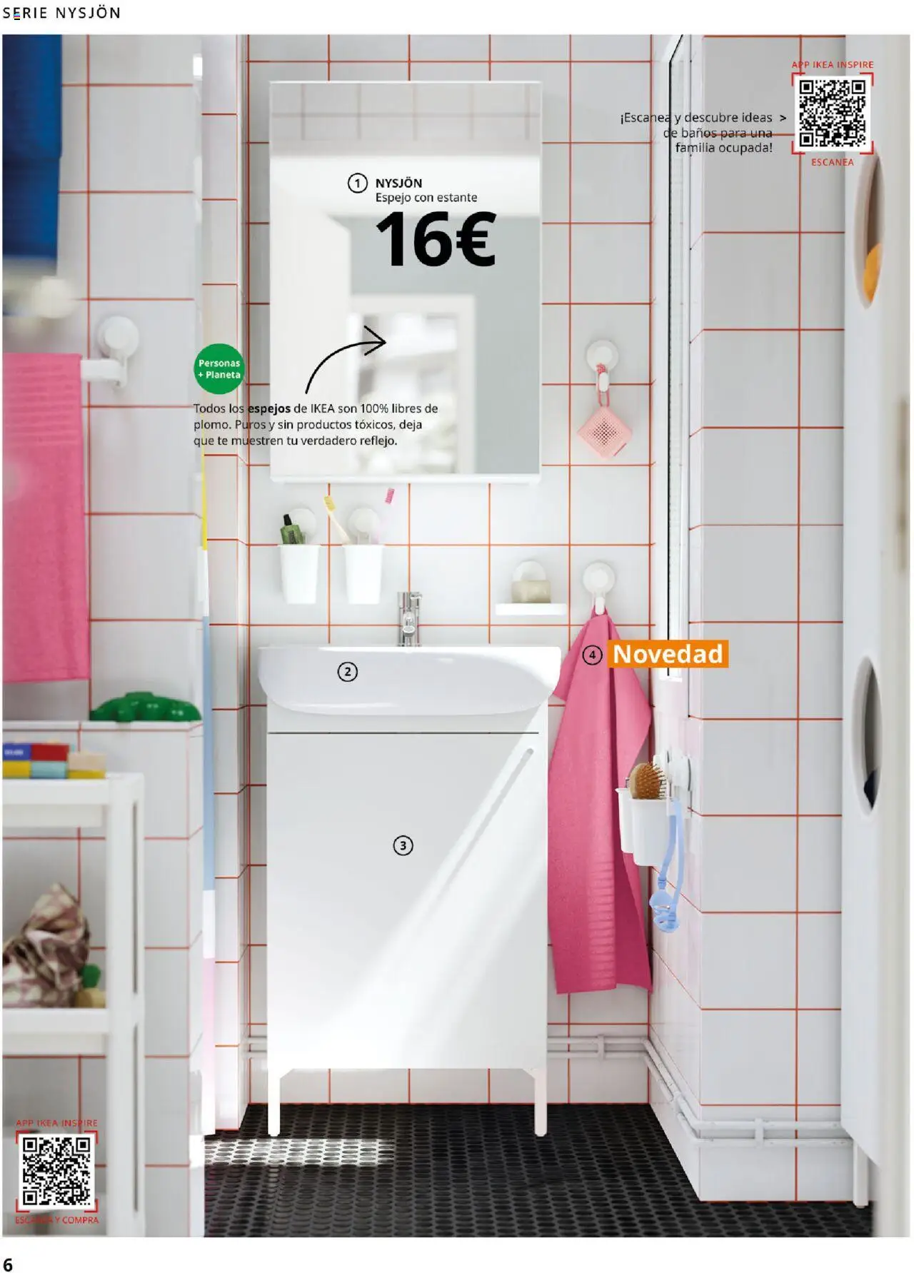 Catálogo IKEA Baños │ válido desde el 01.09.2025 | Página: 6 | Productos: Té, Estante, Espejo