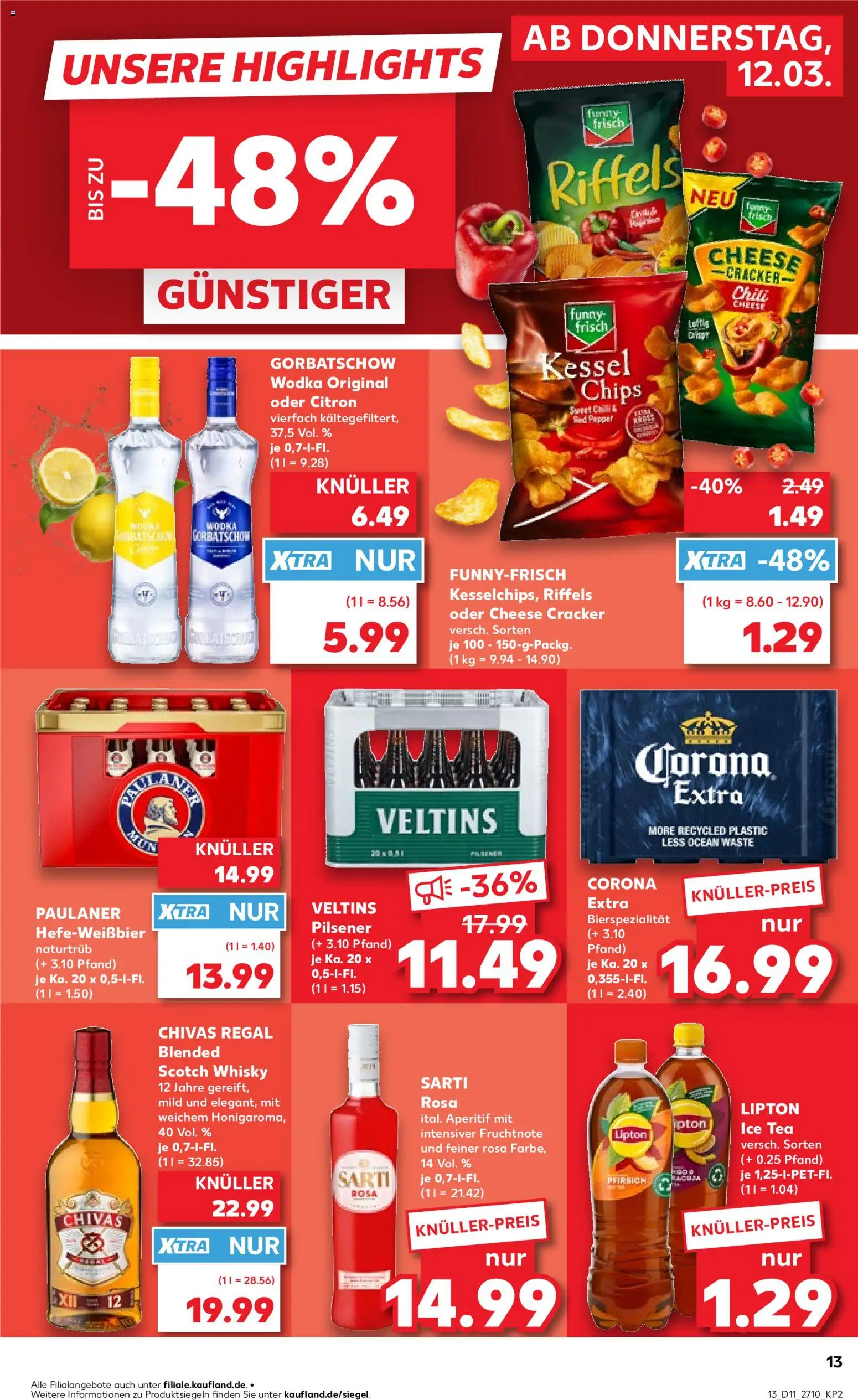 Kaufland Prospekt Zeitz	 – gültig ab 12.03.2026 | Seite: 13 | Produkte: Funny frisch, Paprika, Chips, Veltins