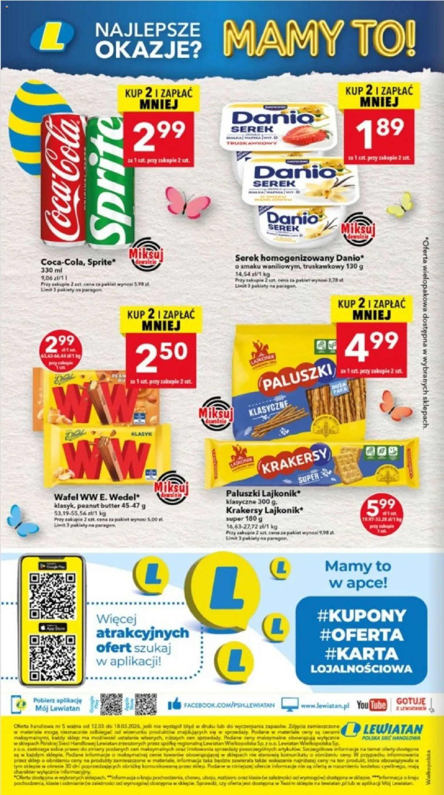 Lewiatan gazetka - Ostrów Wielkopolski od 12.03.2026 | Strona: 16 | Produkty: Serek homogenizowany, Serek, Sprite, Paluszki