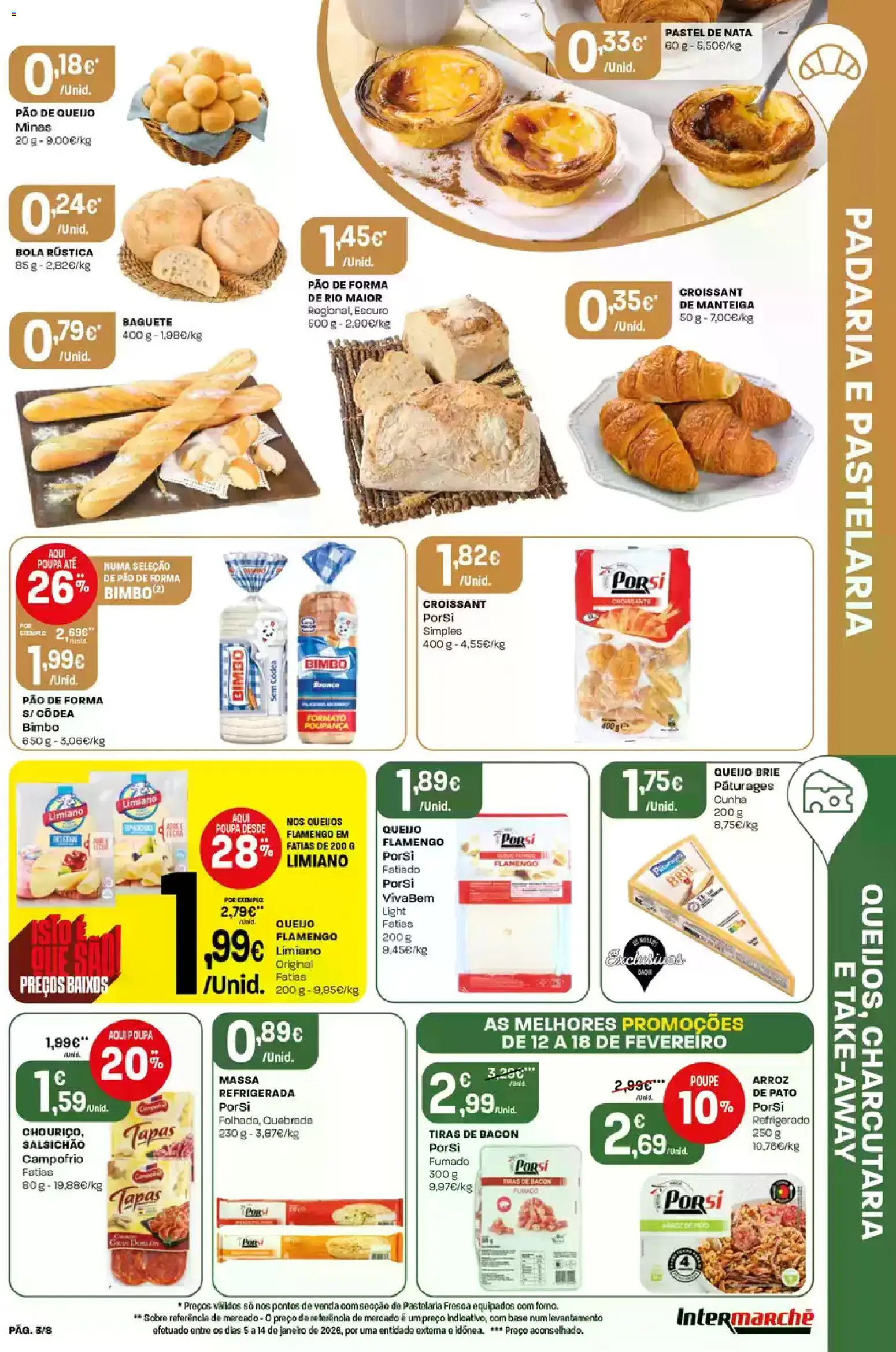 Intermarché Folheto Mini │ válido de 12.02.2026 | Página: 3 | Produtos: Pão de forma, Bacon, Manteiga, Pão