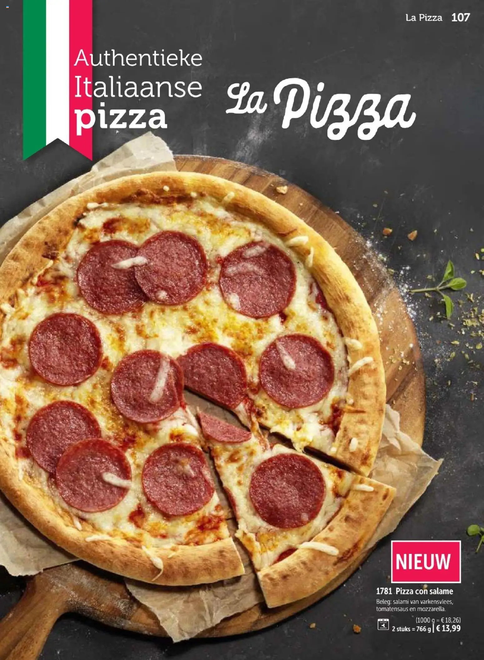 {H1} | Pagina: 107 | Producten: Pizza, La, Salami
