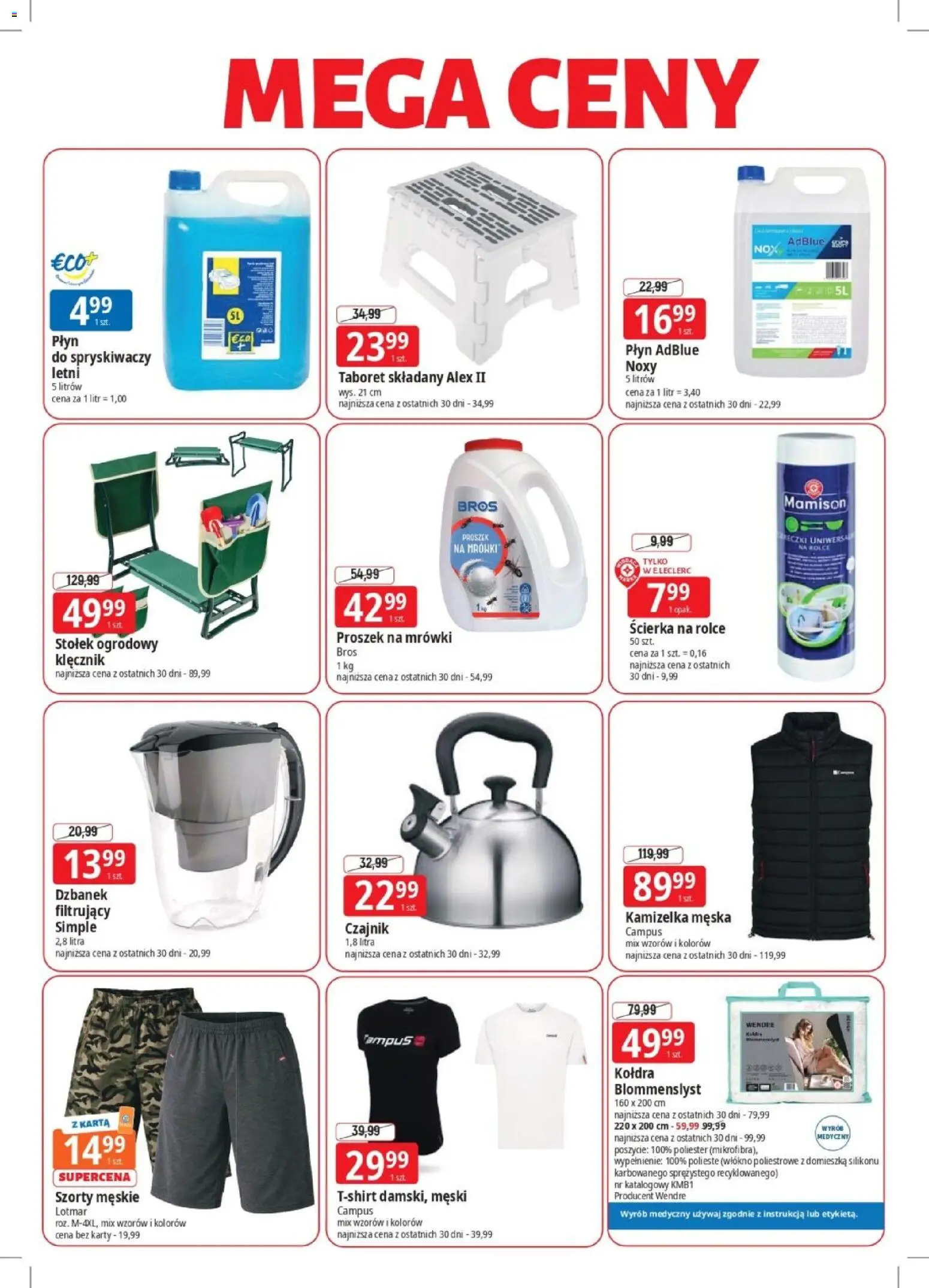 E.Leclerc gazetka - Elbląg od 13.04.2026 | Strona: 2 | Produkty: Karta, Kamizelka, Czajnik, Płyn do spryskiwaczy