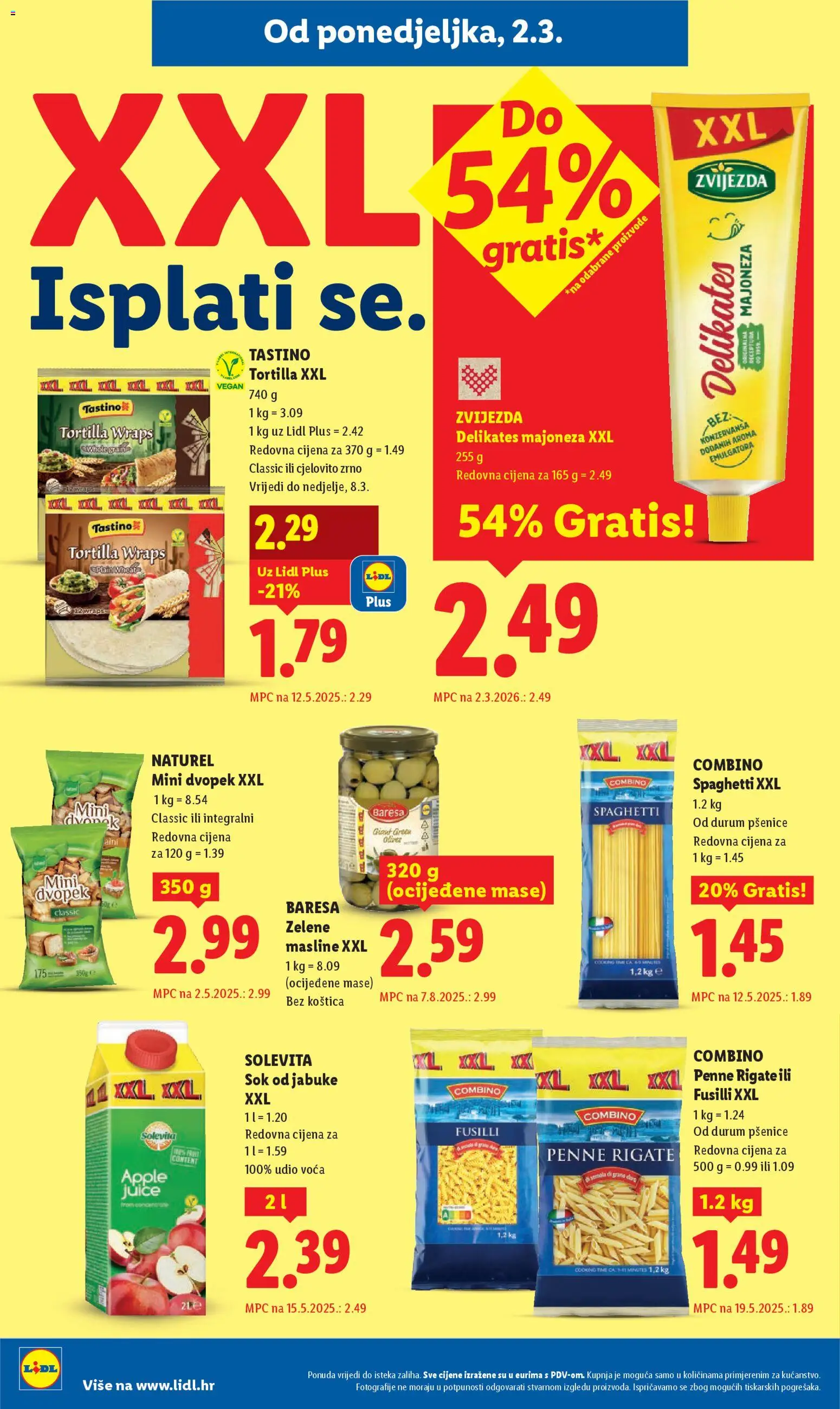 Lidl katalog | vrijedi od 02.03.2026 | Stranica: 12 | Proizvodi: Sok, Jabuke, Dvopek, Majoneza