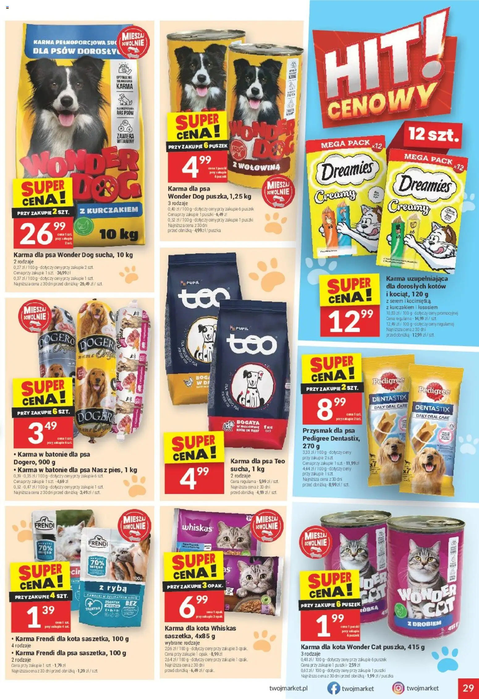 Twój Market gazetka od 15.04.2026 | Strona: 29 | Produkty: Pedigree, Karma dla kota, Karma dla psa, Ryba