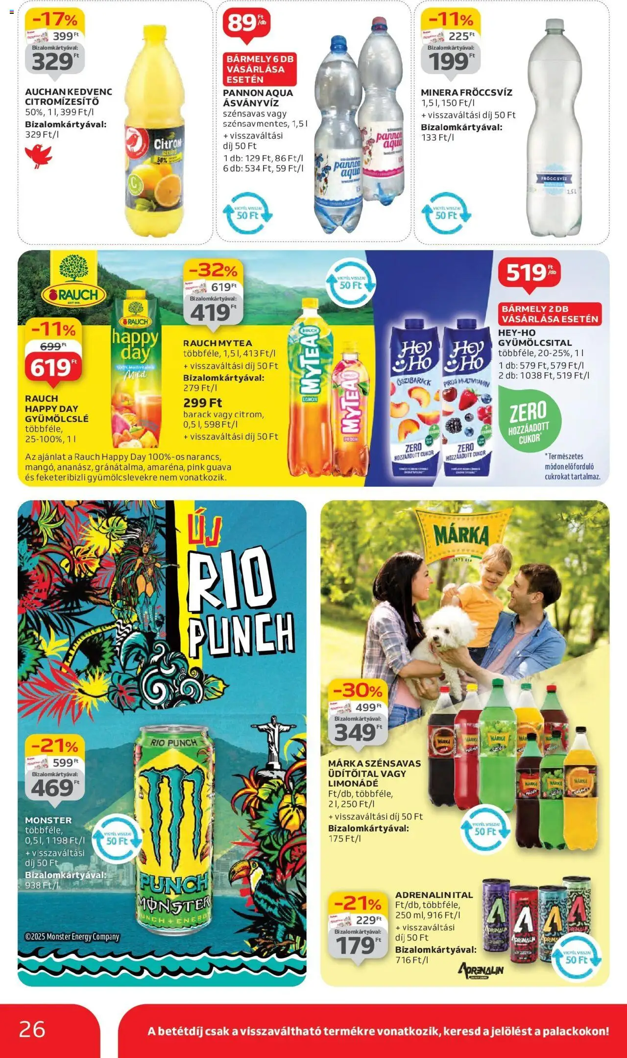 Auchan akciós ujság - amely érvényes a következő dátumtól: 05.06.2025 | Oldal: 26 | Termékek: Gyümölcslé, Gyümölcsital, Multivitamin, Cukor
