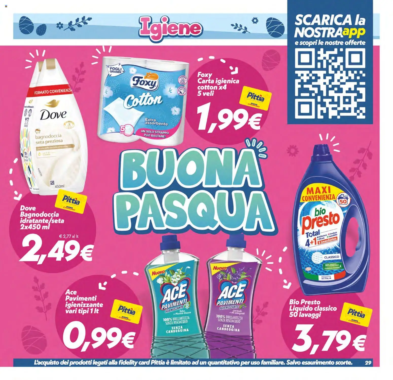 Volantino SuperConveniente del 27.03.2026 | Pagina: 29 | Prodotti: Carta igienica, Smacchiatore, Candeggina
