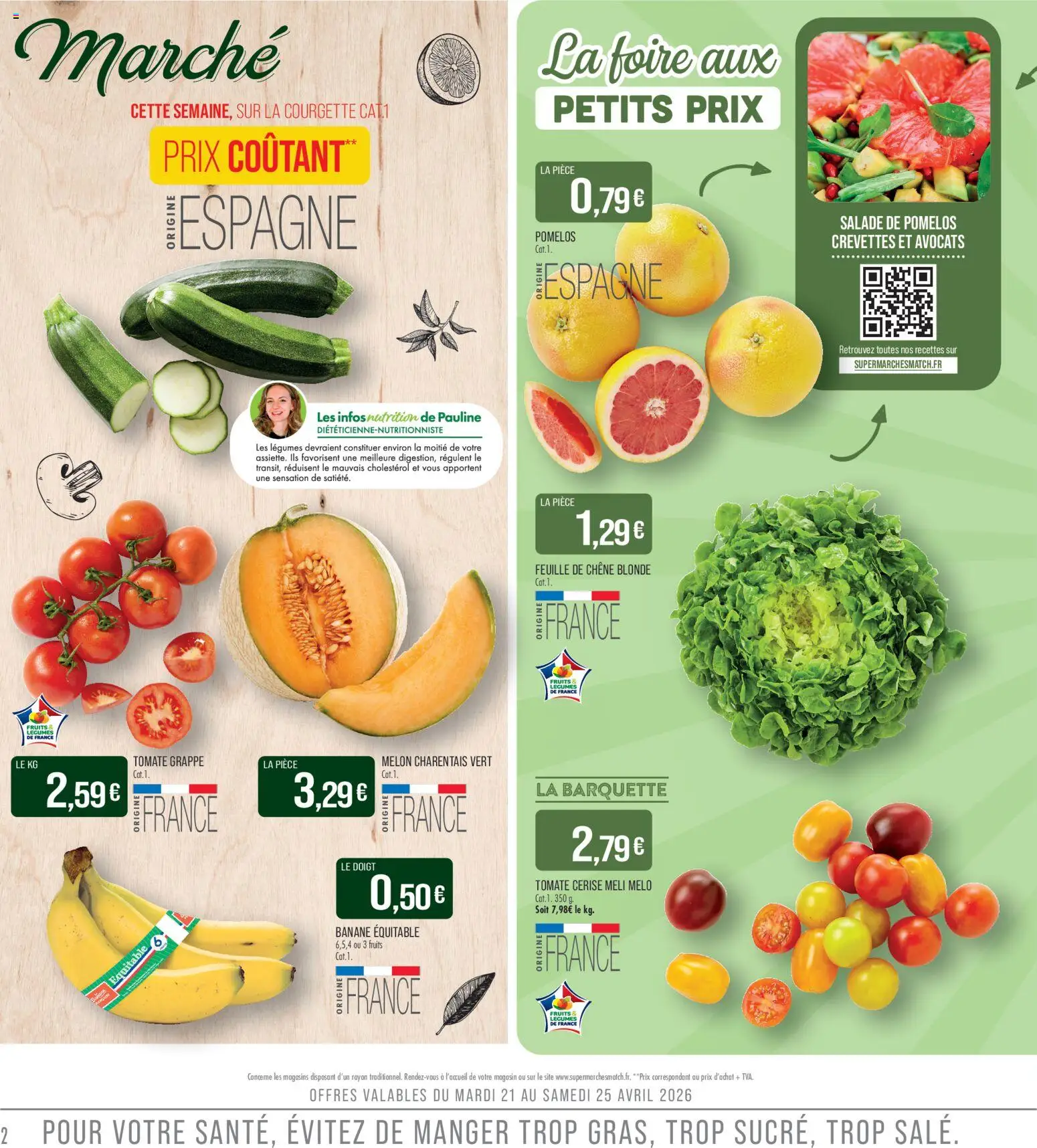 {H1} | Page: 2 | Produits: Tomate grappe, Courgette, Crevettes, Tomate cerise