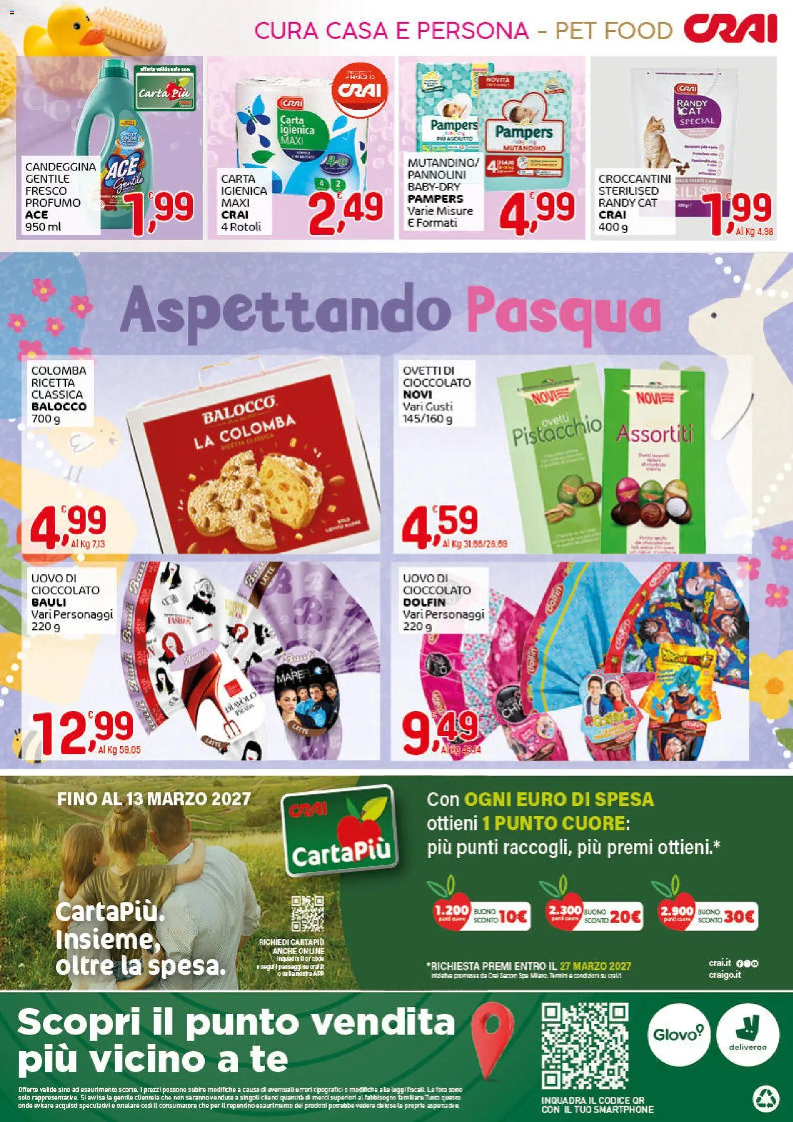 Volantino CRAI del 19.03.2026 | Pagina: 4 | Prodotti: Cioccolato, Tè, Candeggina, Profumo