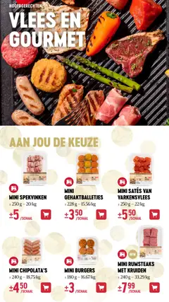MINI SATÉS VAN VARKENSVLEES, ± 250 g - 22/kg - Voorbeeld van een folder van Delhaize, geldig van 13.11.2025 | Pagina: 26 | Producten: Steak, Varkensvlees, Sós kalács