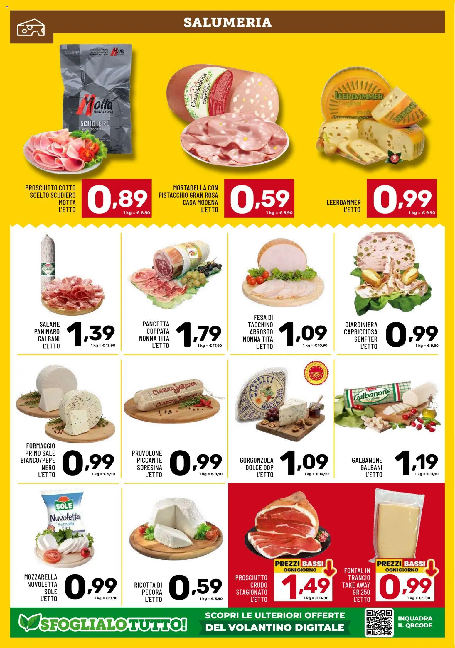 Volantino Il Centesimo del 27.03.2026 | Pagina: 9 | Prodotti: Prosciutto Cotto, Tacchino, Ricotta, Gorgonzola