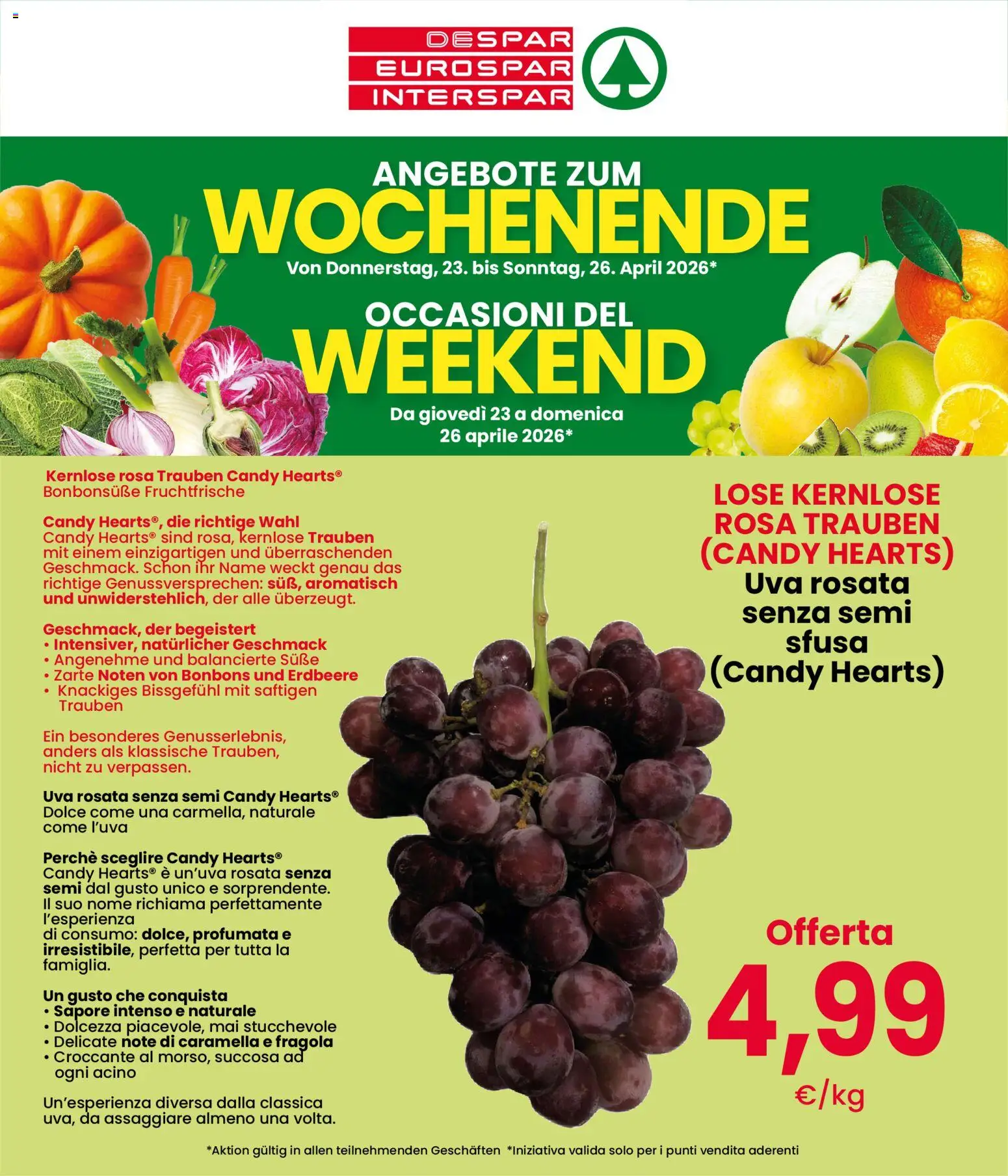 Volantino Interspar del 23.04.2026 | Pagina: 1 | Prodotti: Uva