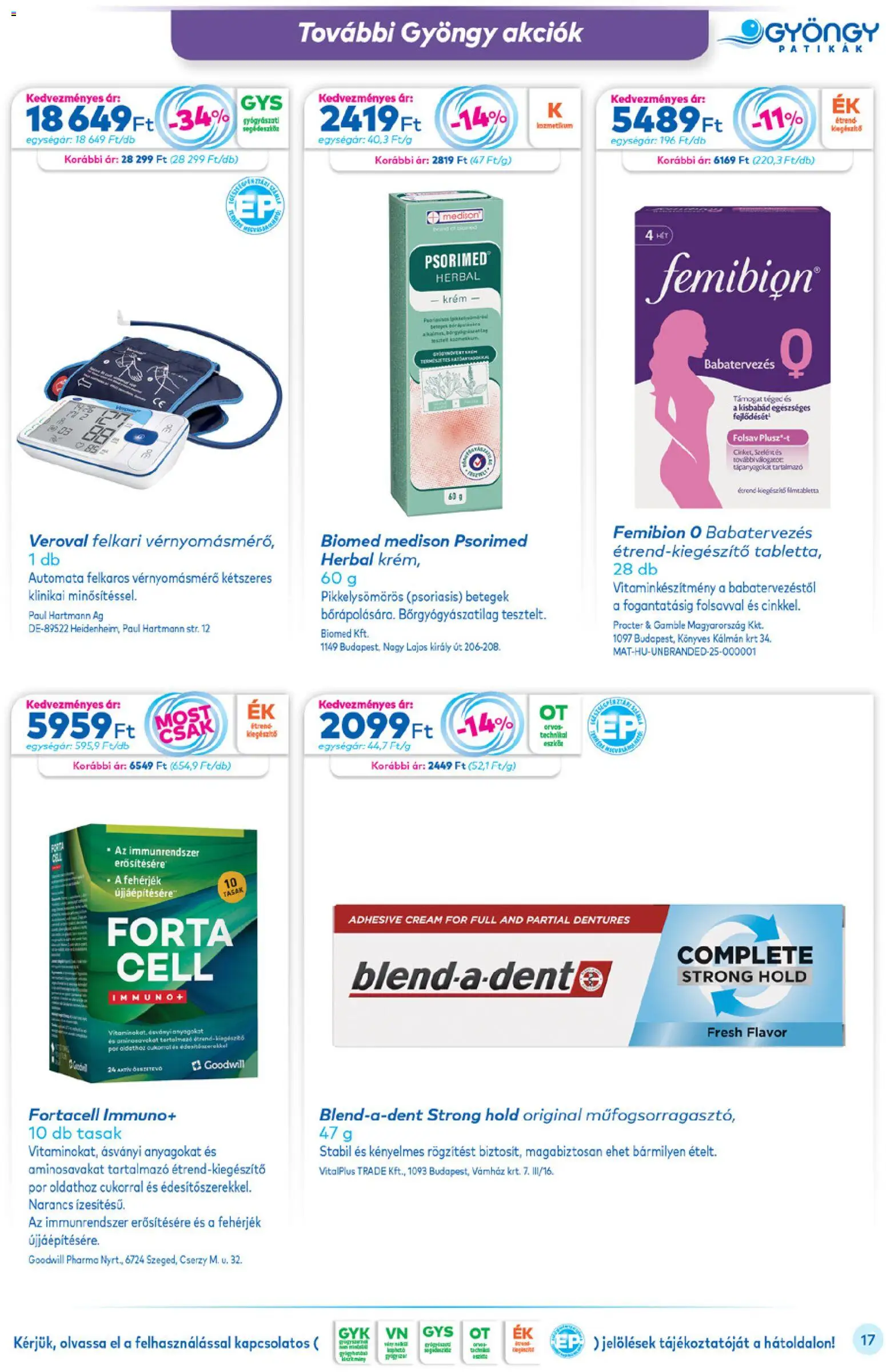 Gyöngy Patikák akciós ujság - amely érvényes a következő dátumtól: 01.12.2025 | Oldal: 17 | Termékek: Vérnyomásmérő, Narancs