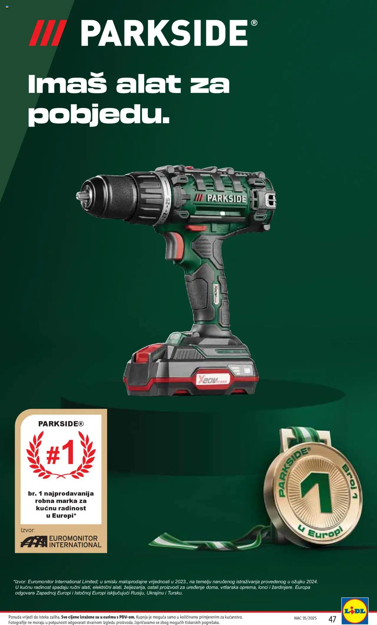 Lidl katalog | vrijedi od 25.08.2025 | Stranica: 47 | Proizvodi: Alat, Bušilica, Parkside
