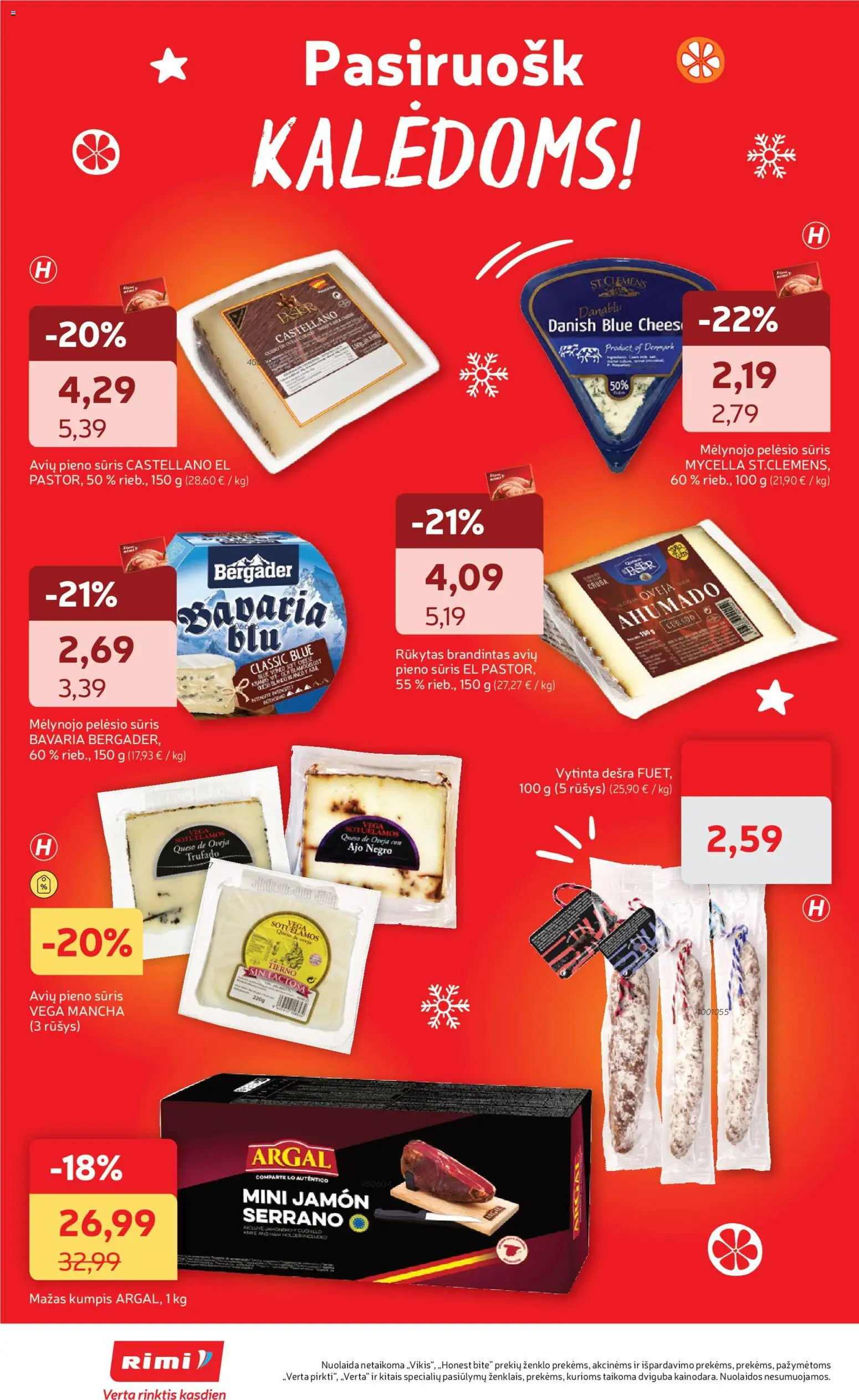 Rimi akcijos nuo 25.11.2025 | Puslapis: 10 | Prekių: Sūris, Kumpis, Dešra
