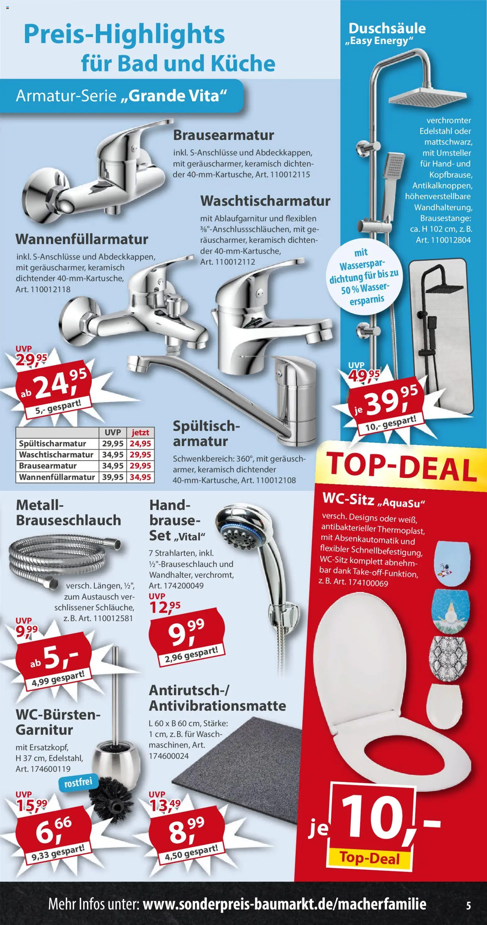 Sonderpreis Baumarkt Prospekt 	 – gültig ab 14.02.2026 | Seite: 5 | Produkte: Energy, Bad, Küche, Wasser