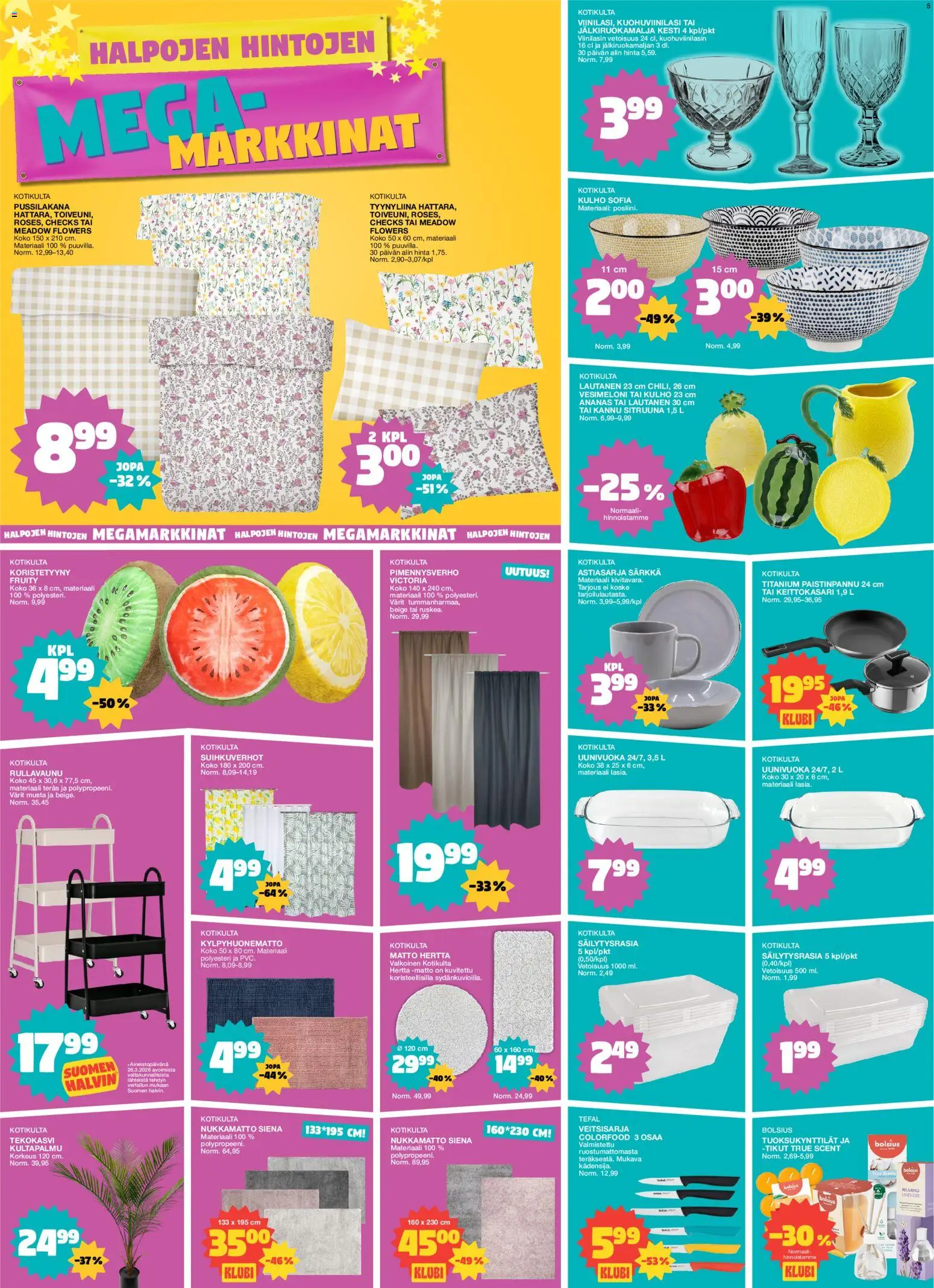 Tokmanni tarjoukset – voimassa 13.04.2026 alkaen | Sivu: 5 | Tuotteet: Koristetyyny, Ananas, Tekokasvi, Tyynyliina