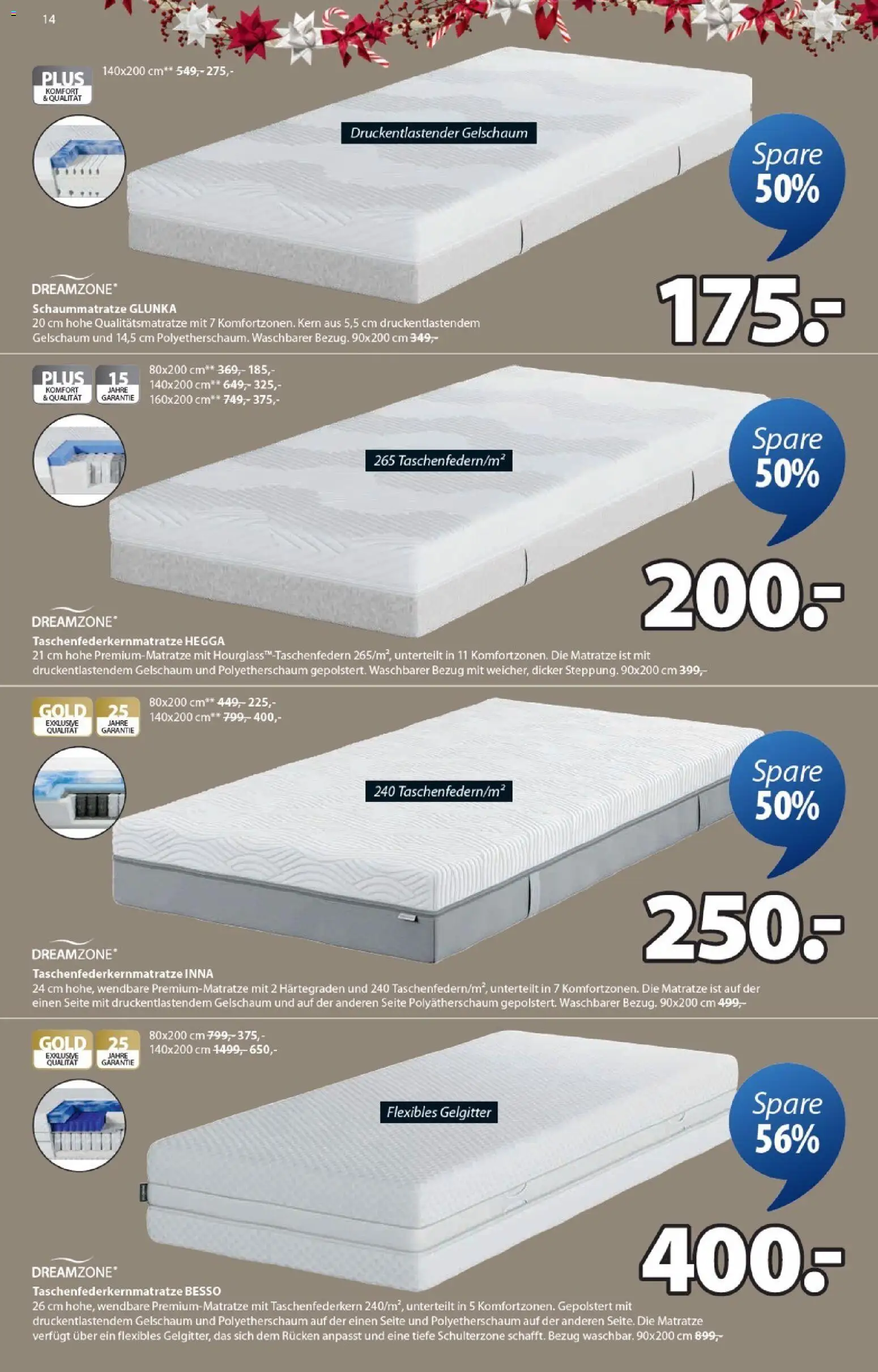 JYSK Angebote gültig ab 10.12.2025 | Seite: 14 | Produkte: Matratze