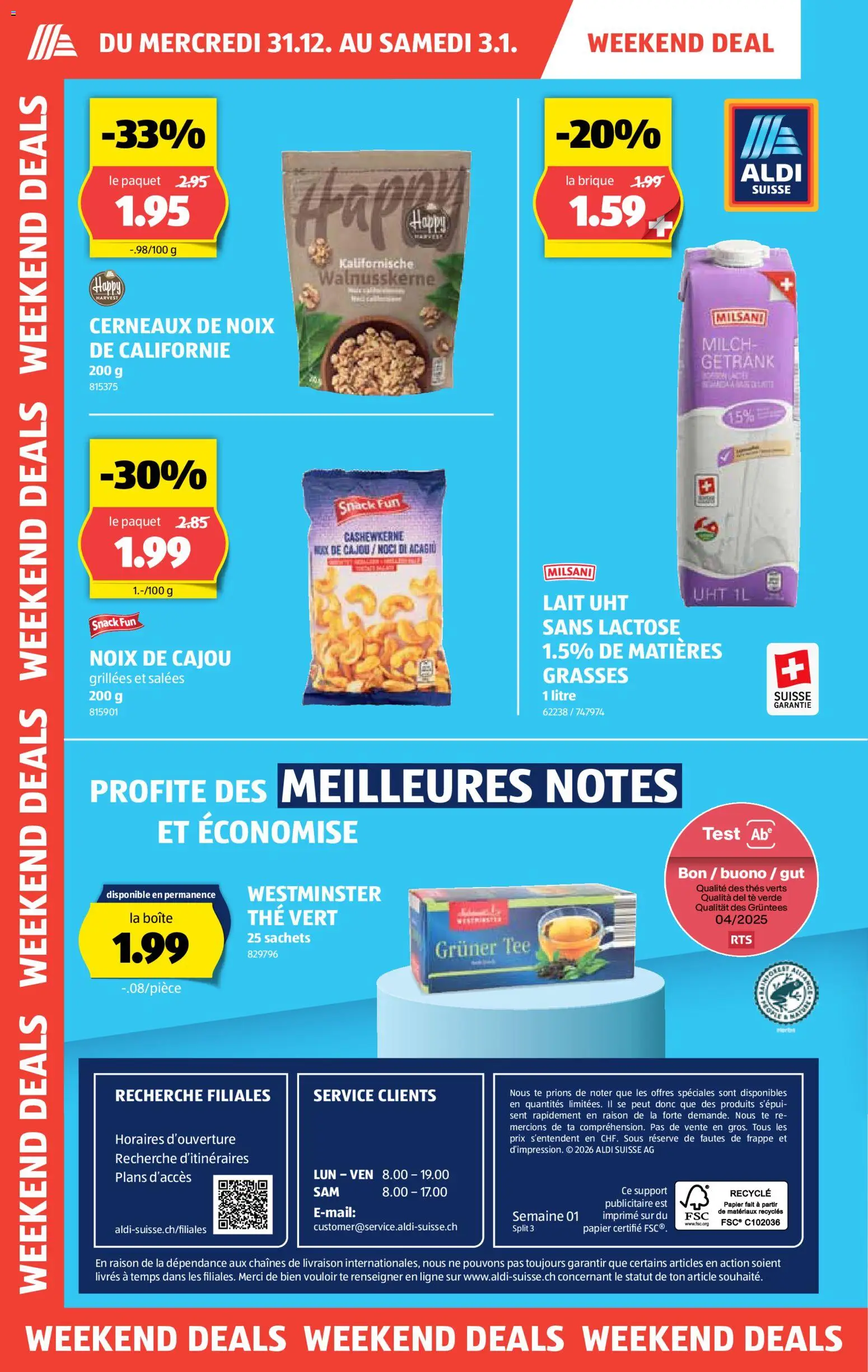 Aldi Aktionen FR – gültig ab 31.12.2025 | Seite: 2 | Produkte: Milch, Tee