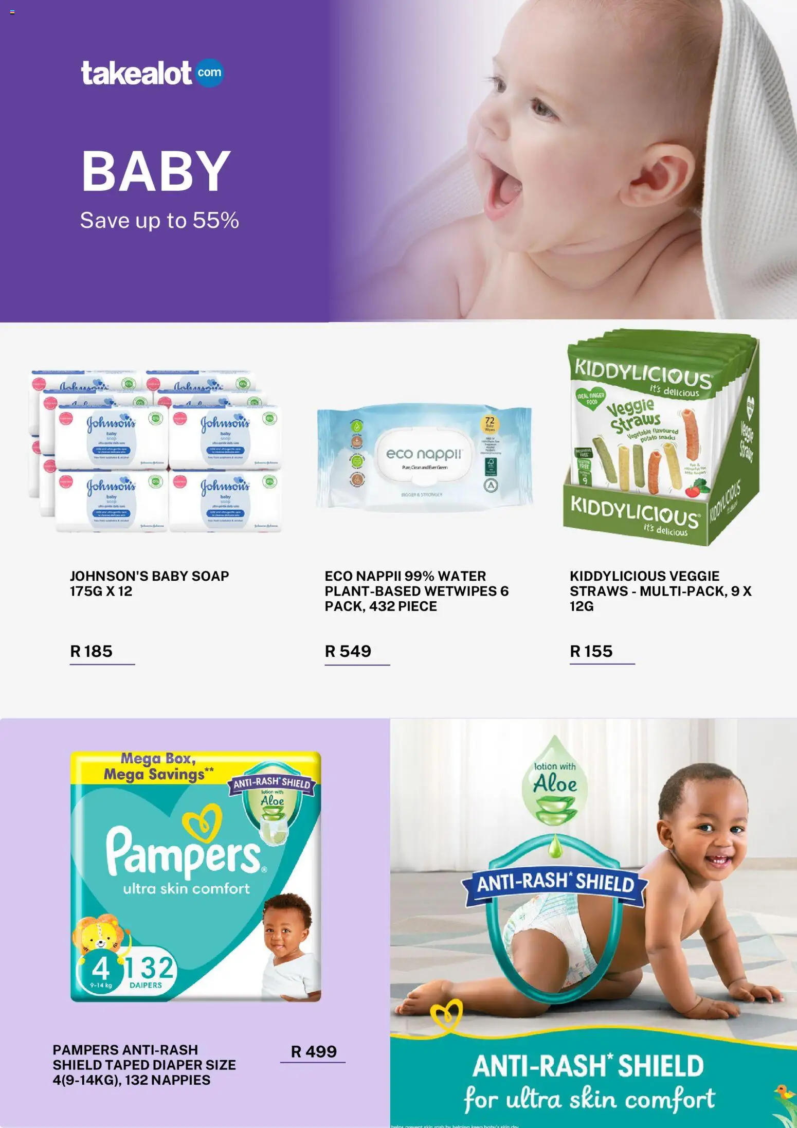 New Takealot catalogue – valid from 01.02.2026 | Page: 6 | Products: Snacks, Soup, Water, Nappies