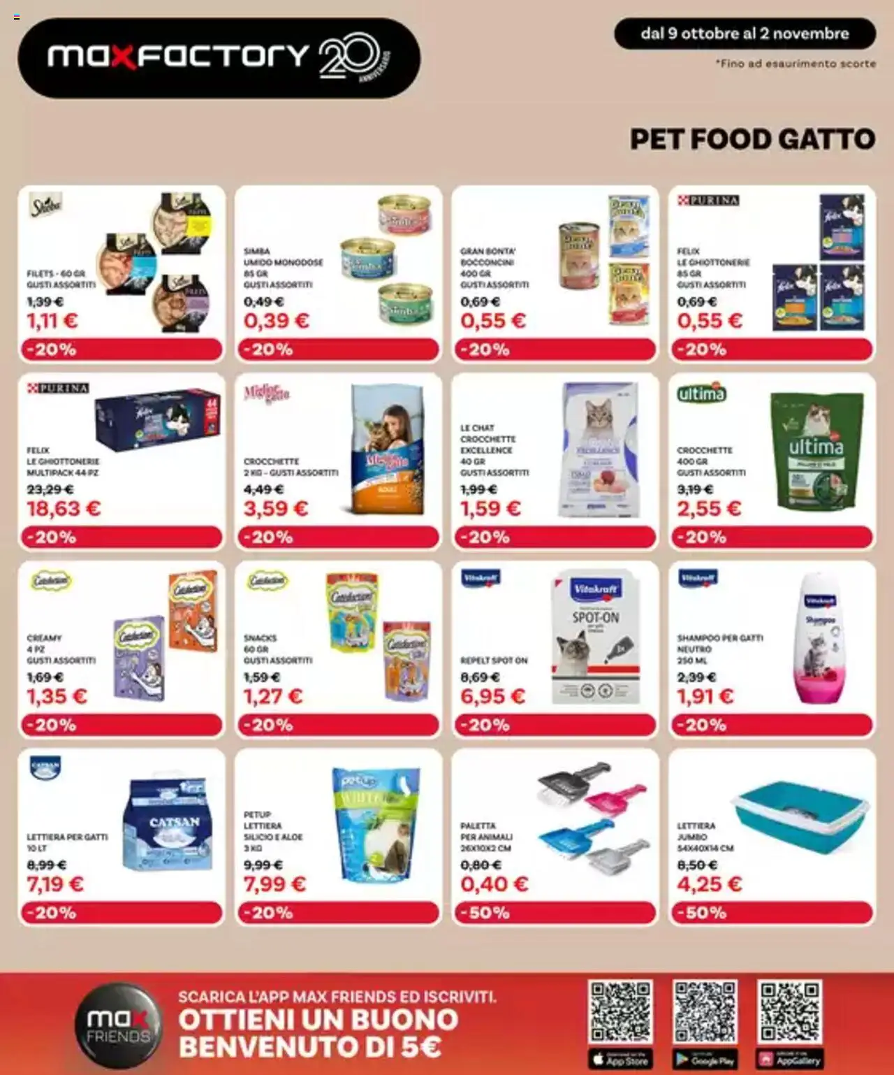 Volantino Max Factory del 09.10.2025 | Pagina: 35 | Prodotti: Shampoo, Paletta, Lettiera per gatti, Crocchette