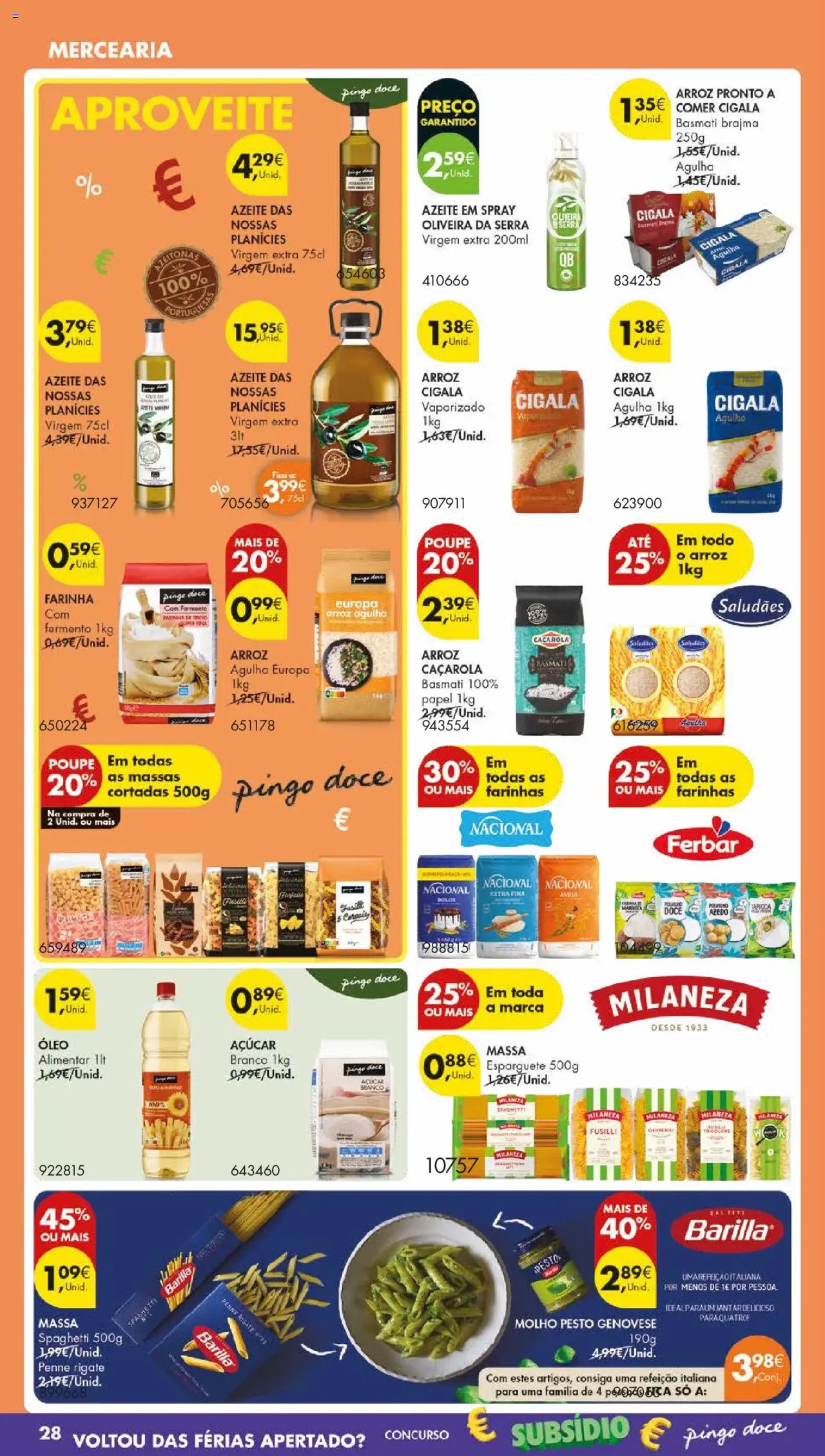 Pingo Doce folheto │ válido de 21.10.2025 | Página: 38 | Produtos: Aveia, Esparguete, Óleo, Massa